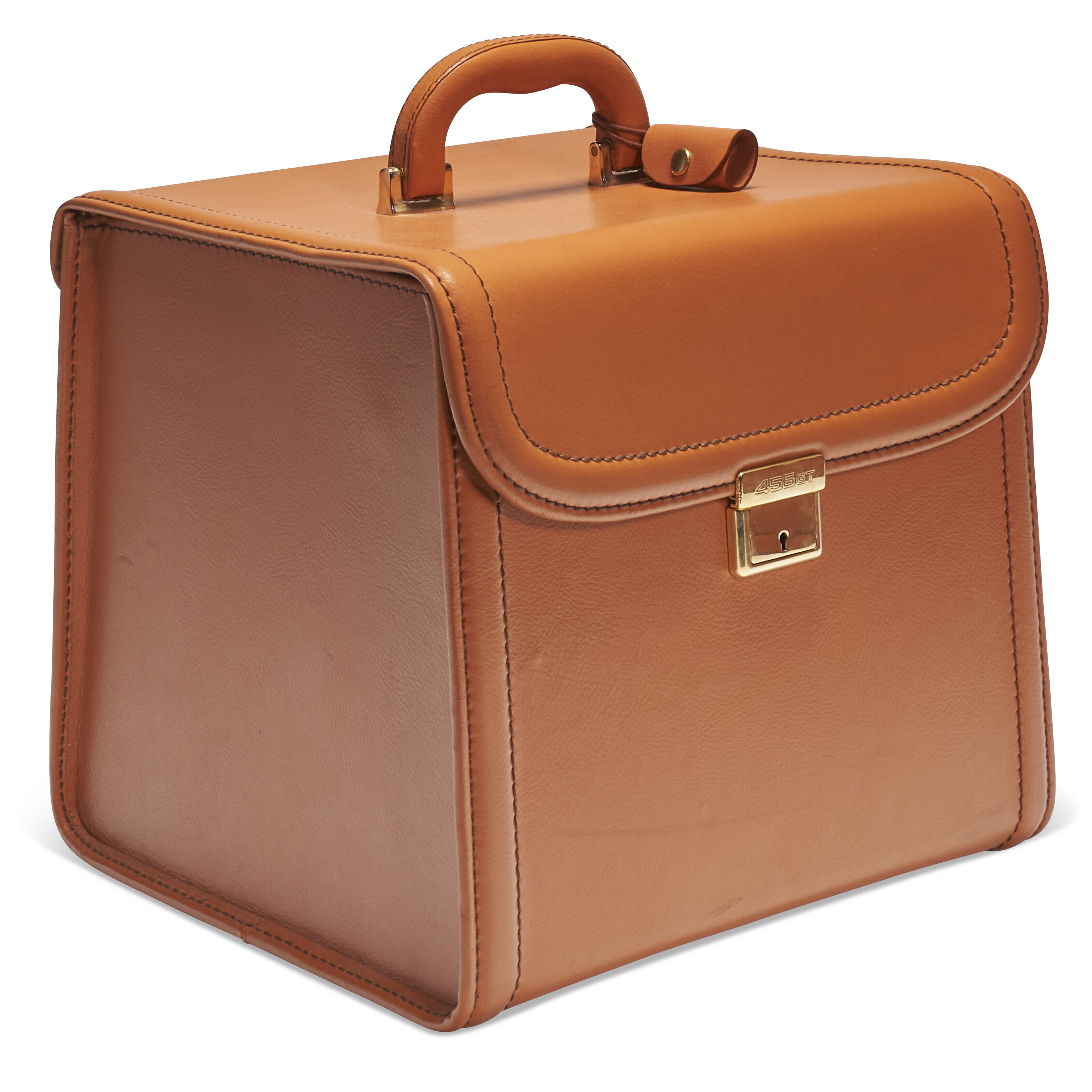 A SET OF THREE FITTED TAN LEATHER LUGGAGE FOR A FERRARI 456 GT 