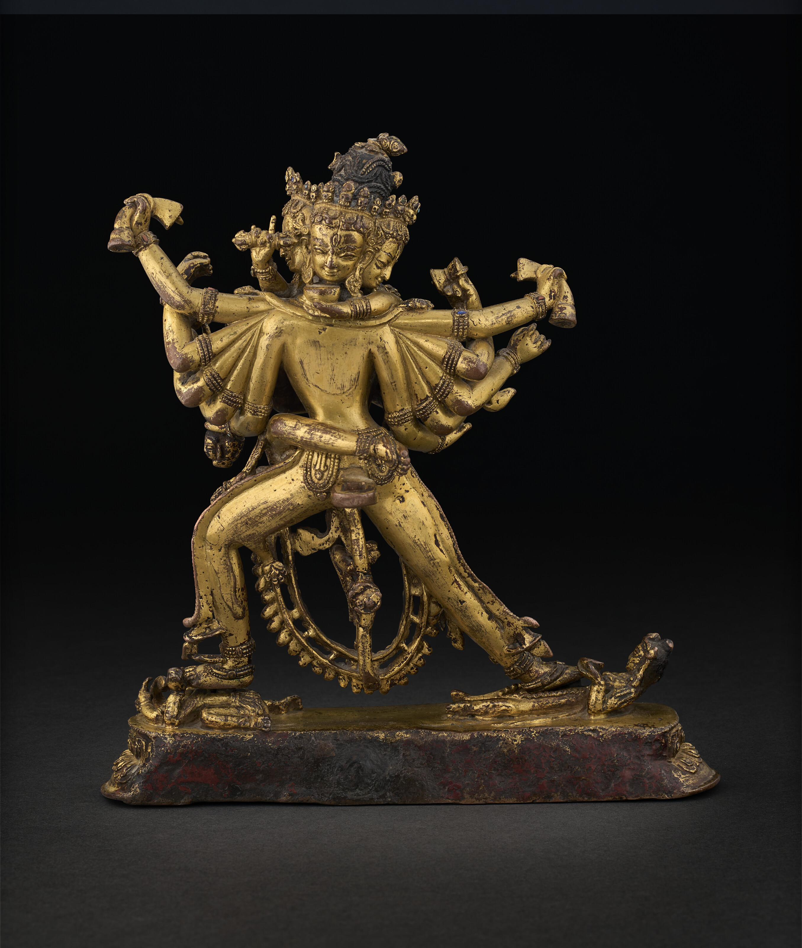 A GILT-BRONZE FIGURE OF CHAKRASAMVARA, NEPAL, 15TH CENTURY