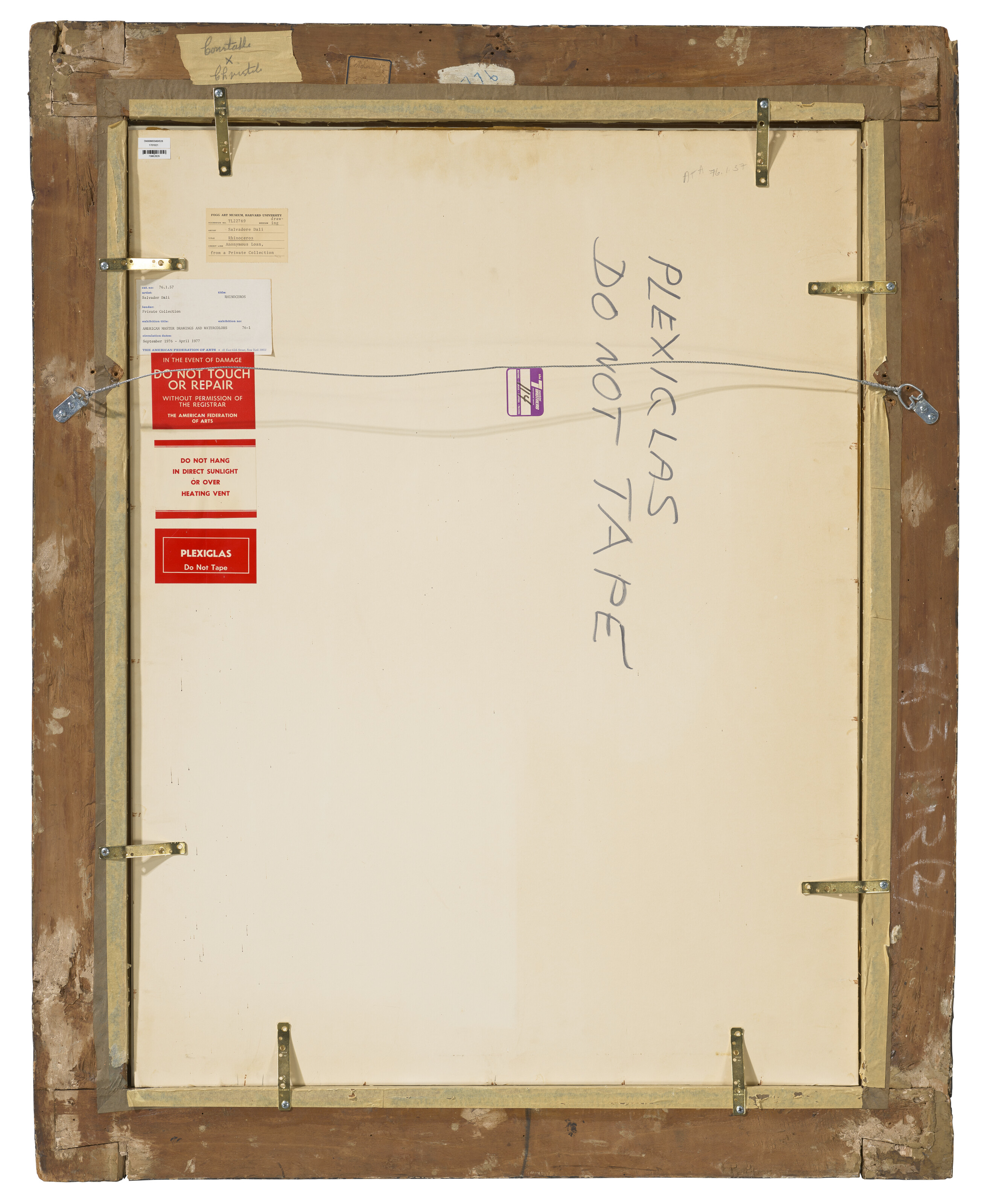 Véritable Lithographie Le Rhinocéros De Salvador Dali – Encadrée Et Signée – Années 1970