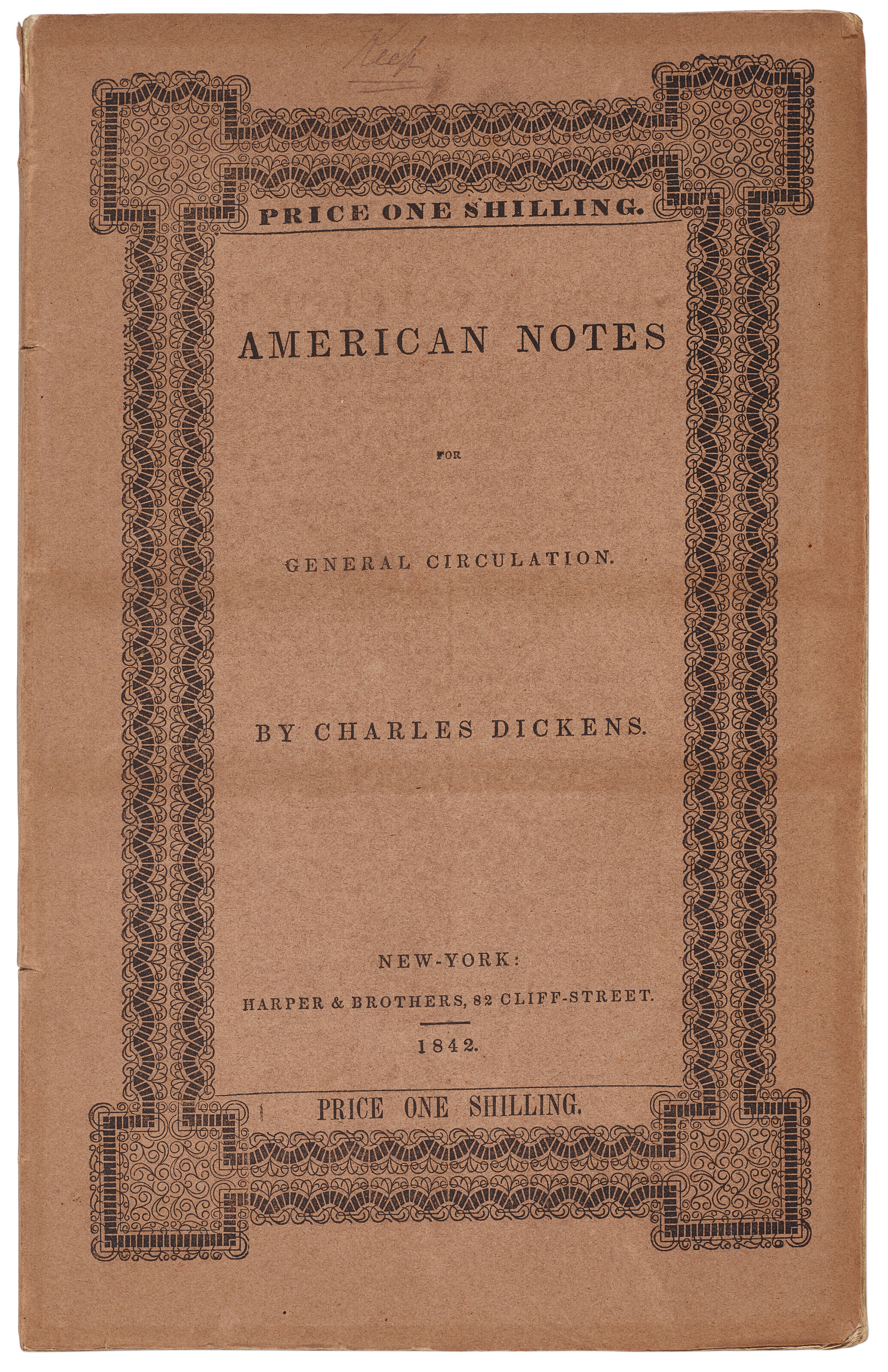 American Notes for General Circulation, Charles Dickens, 1842. | Christie’s