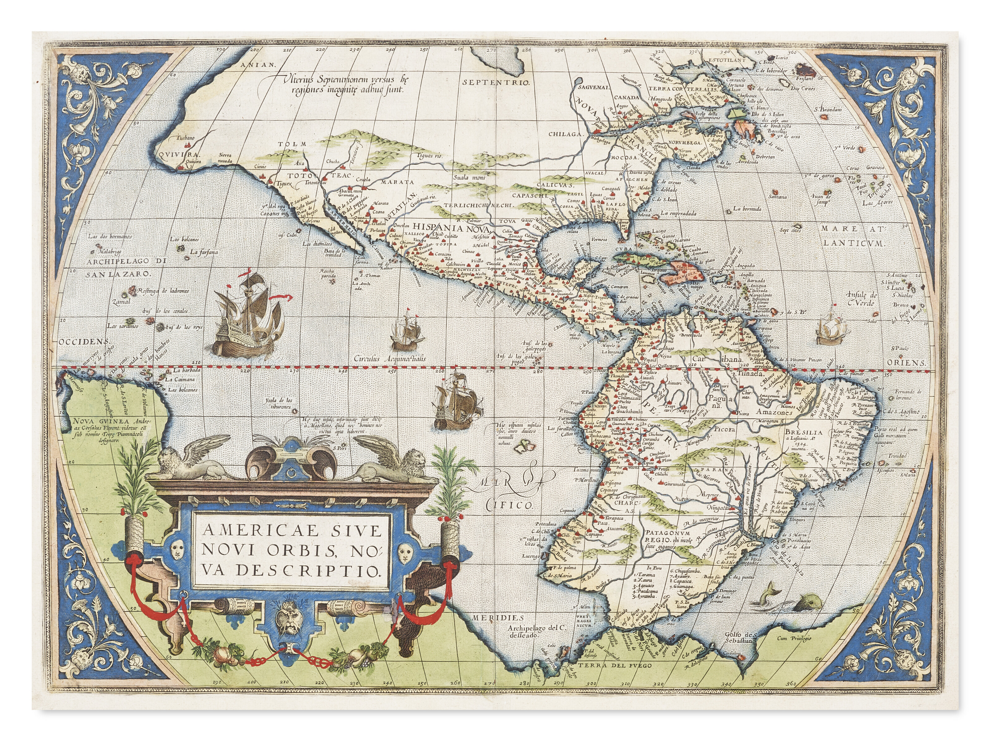 Americae sive novi orbis, nova descriptio, Abraham Ortelius, c.1579 ...