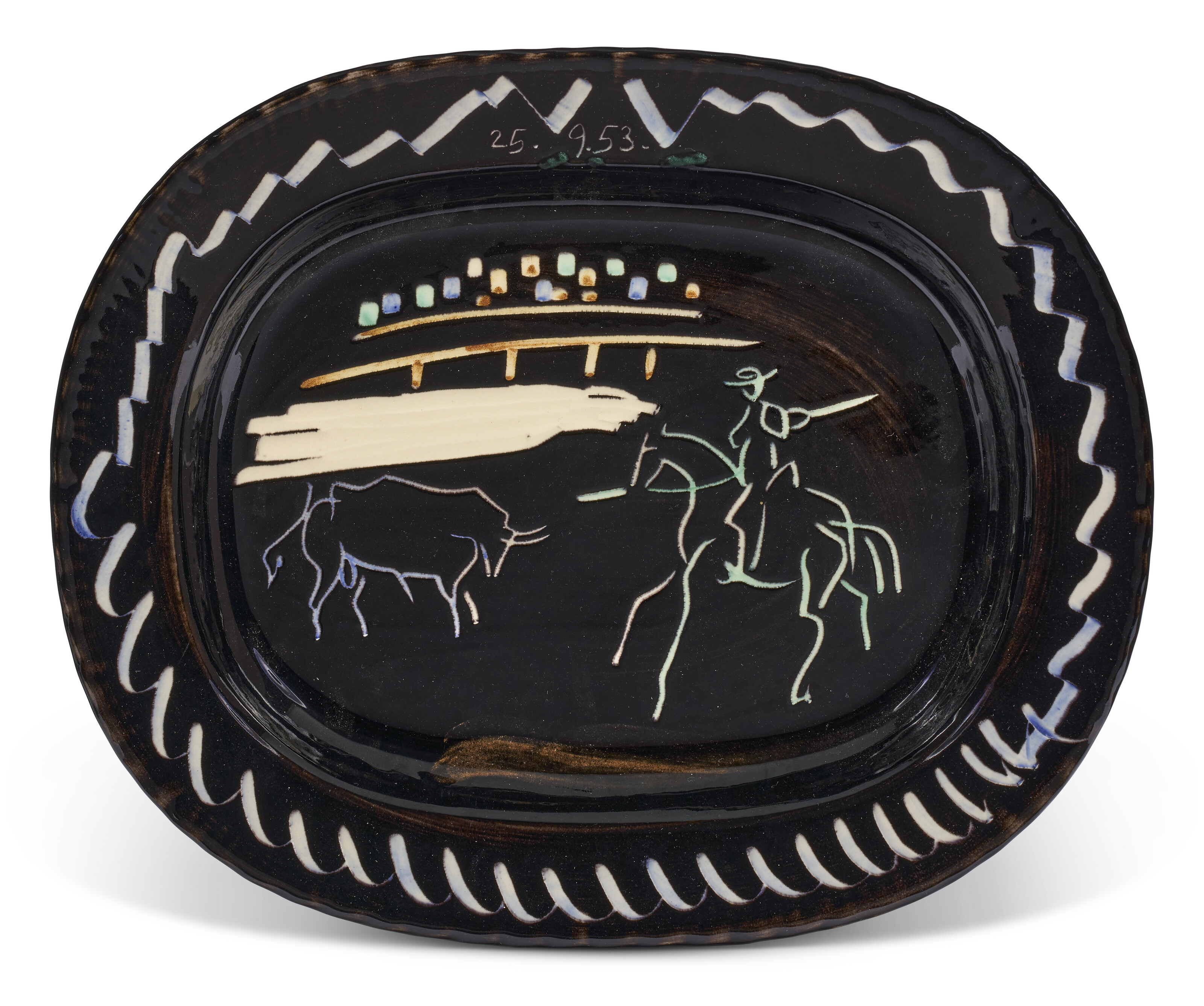 PABLO PICASSO (1881-1973), Corrida sur fond noir (A.R. 198