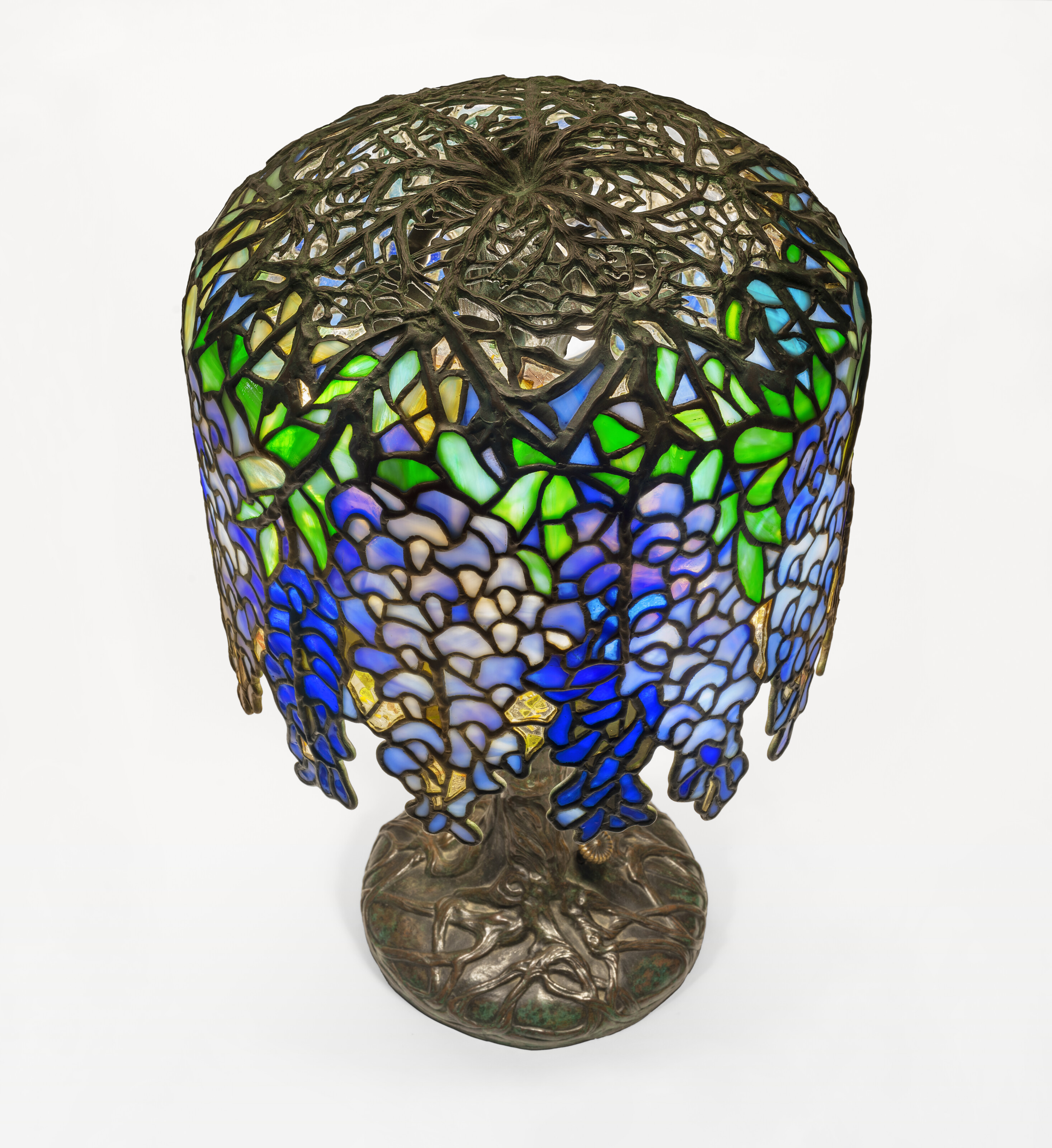 ティファニー ハミルトン キャット wisteria（藤） TIFFANY STUDIOS, Rare 'Pony Wisteria' Table Lamp, circa 1903