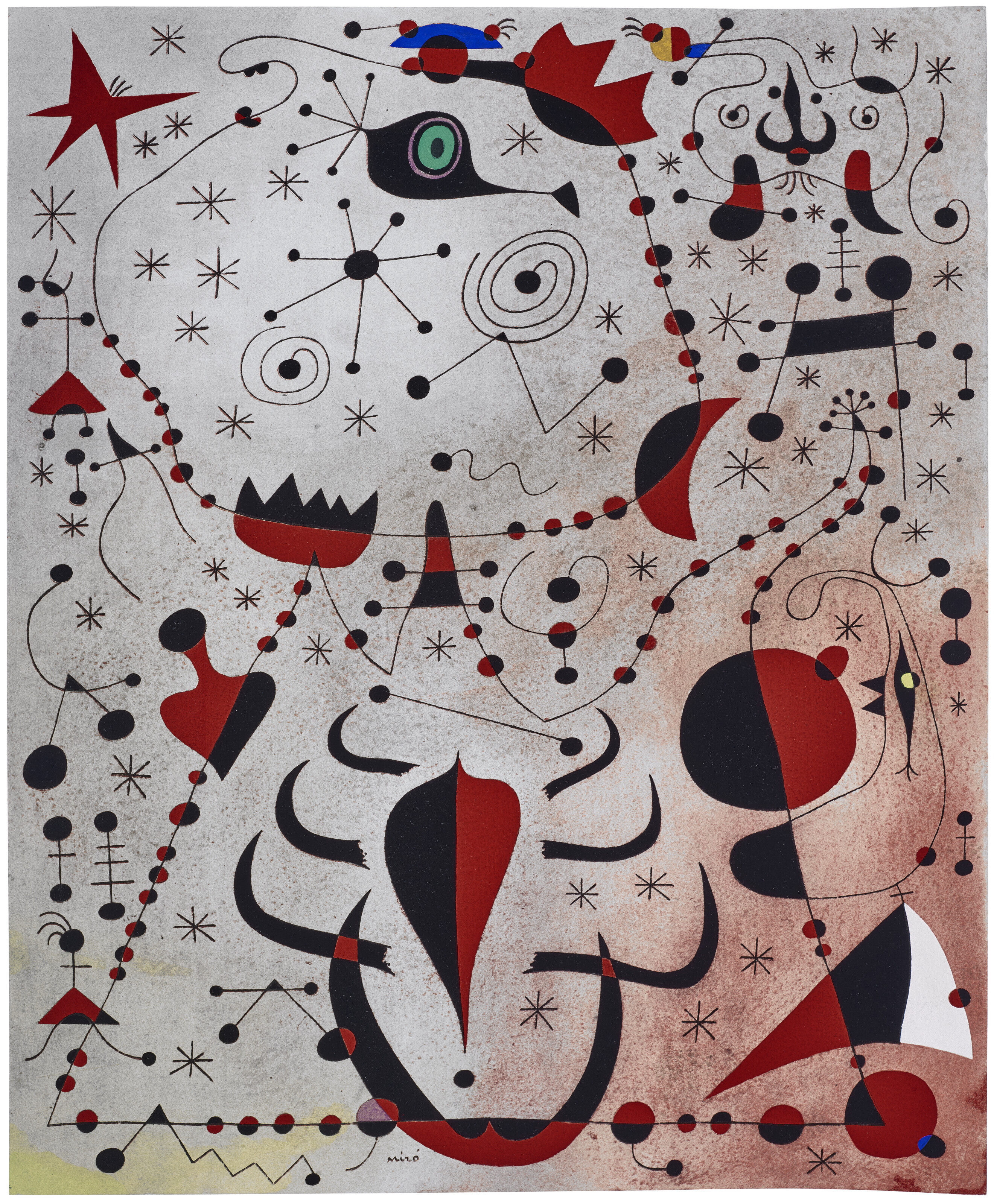 JOAN MIRO、COMPOSITION、海外版超希少レゾネ、新品額装付 Joan Miro ”Composition (Painting)” 額入り ポスター