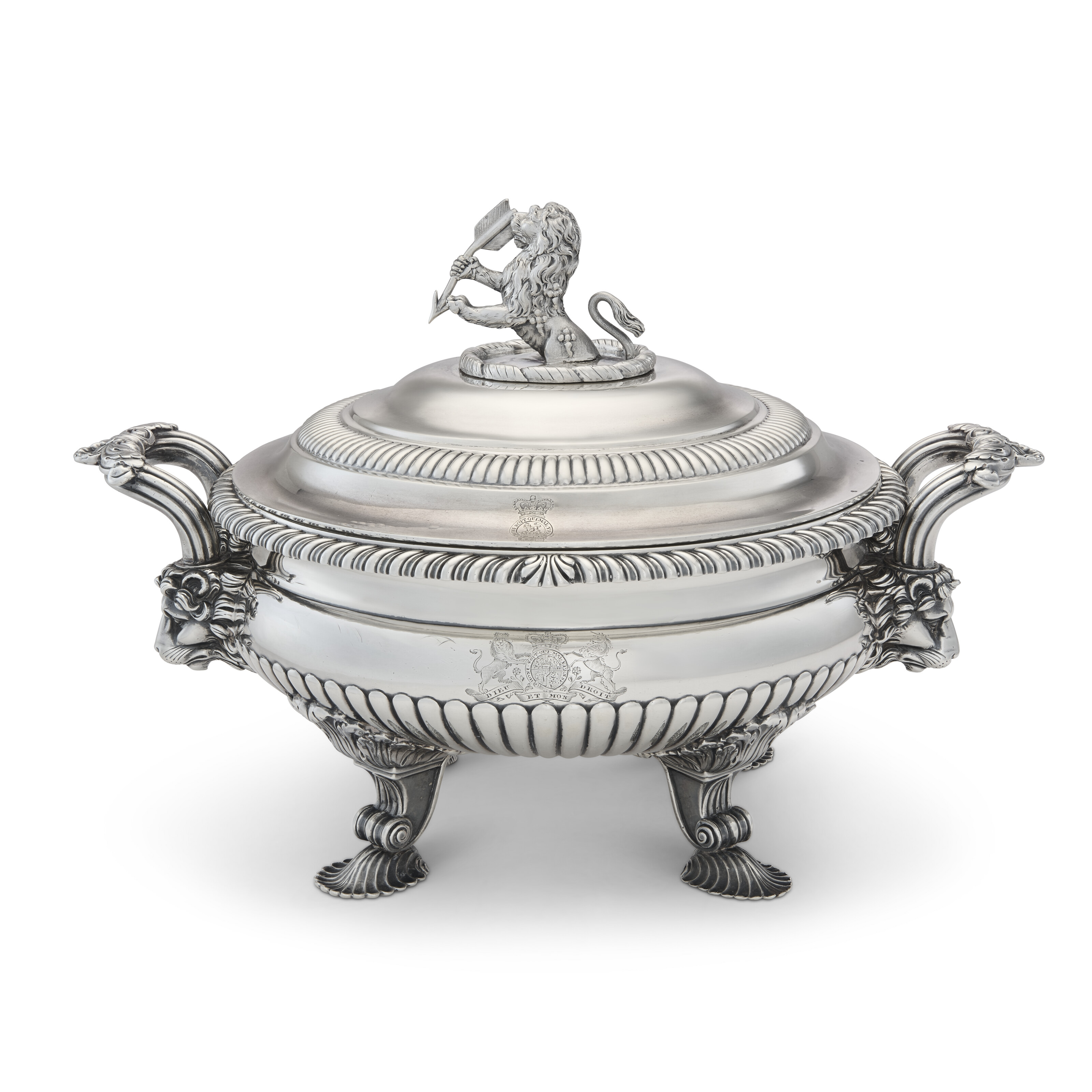 A VICTORIAN SILVER FIGURAL INKSTAND, MARK OF PAUL STORR, LONDON