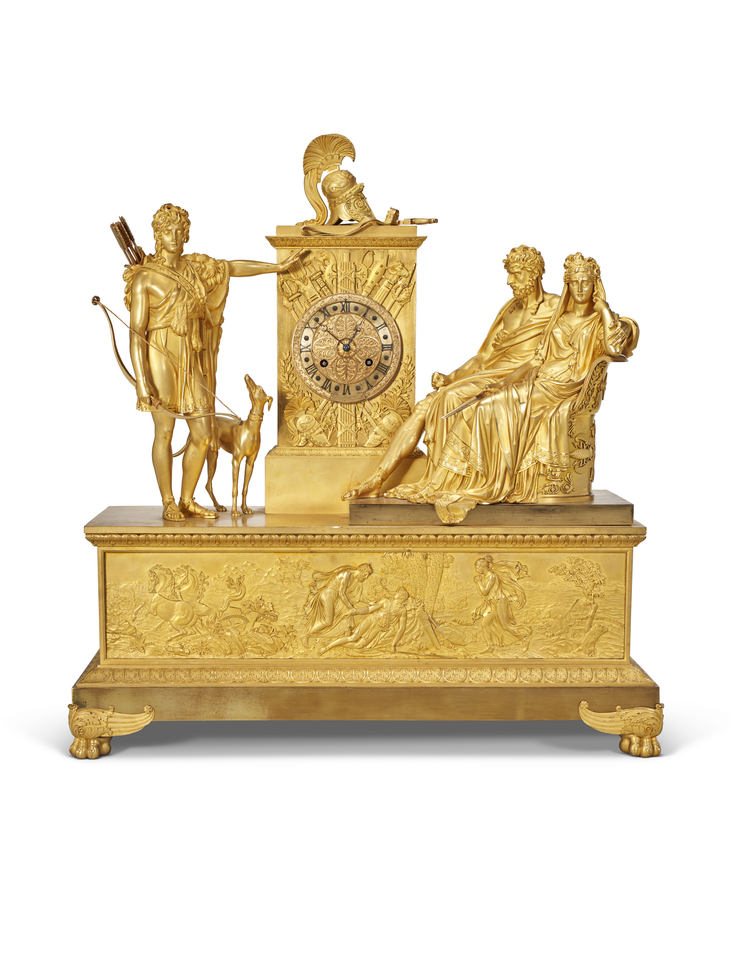 AN EMPIRE ORMOLU MANTEL CLOCK, BY LOUIS-ISIDORE CHOISELAT, CIRCA