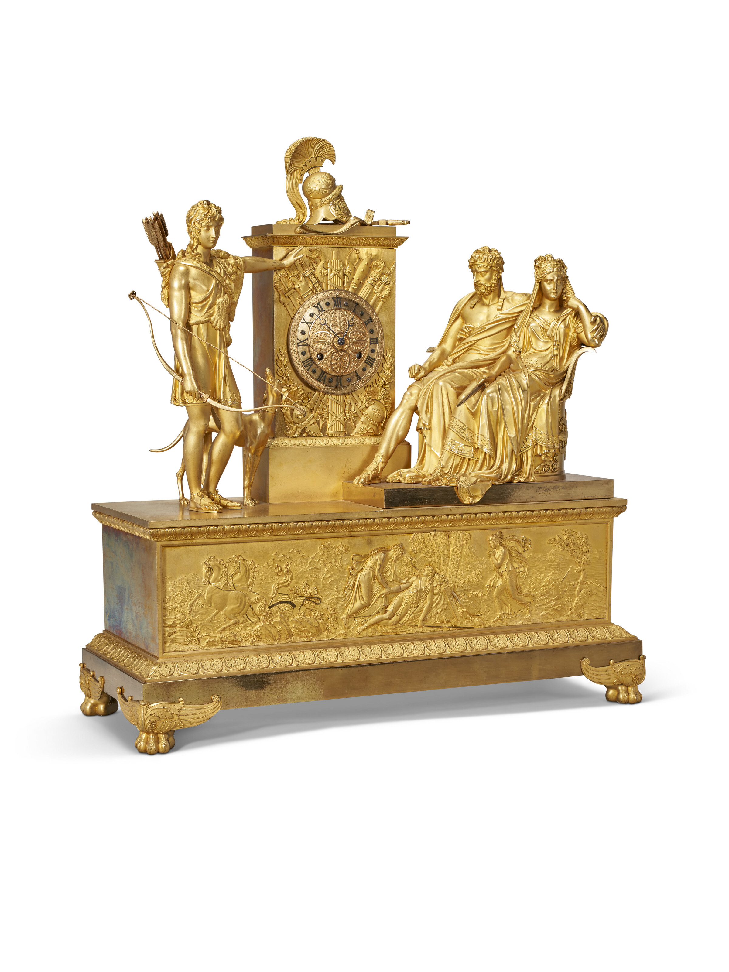 AN EMPIRE ORMOLU MANTEL CLOCK, BY LOUIS-ISIDORE CHOISELAT, CIRCA