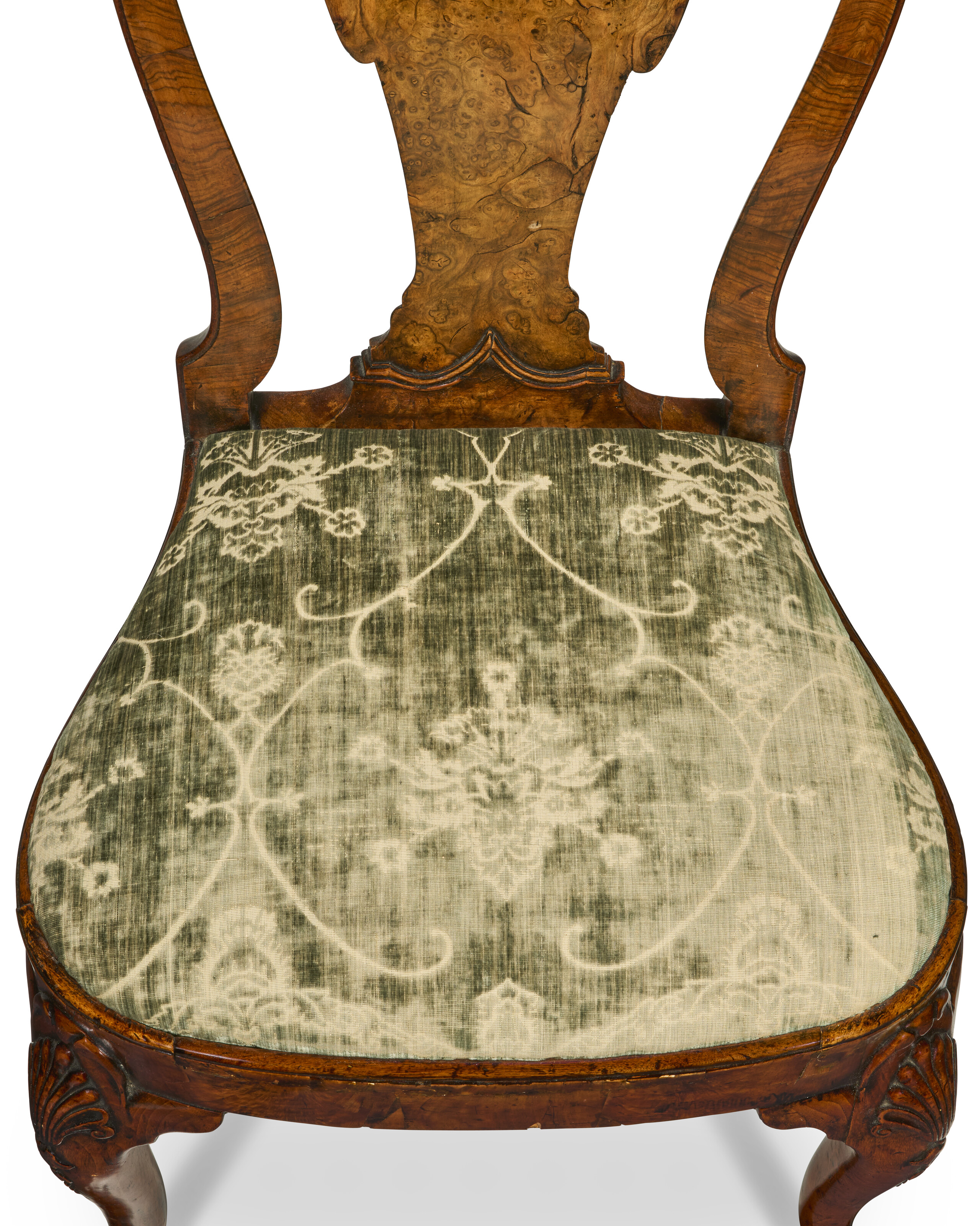 A GEORGE II WALNUT SIDE CHAIR, ATTRIBUTED TO GILES GRENDEY, CIRCA
