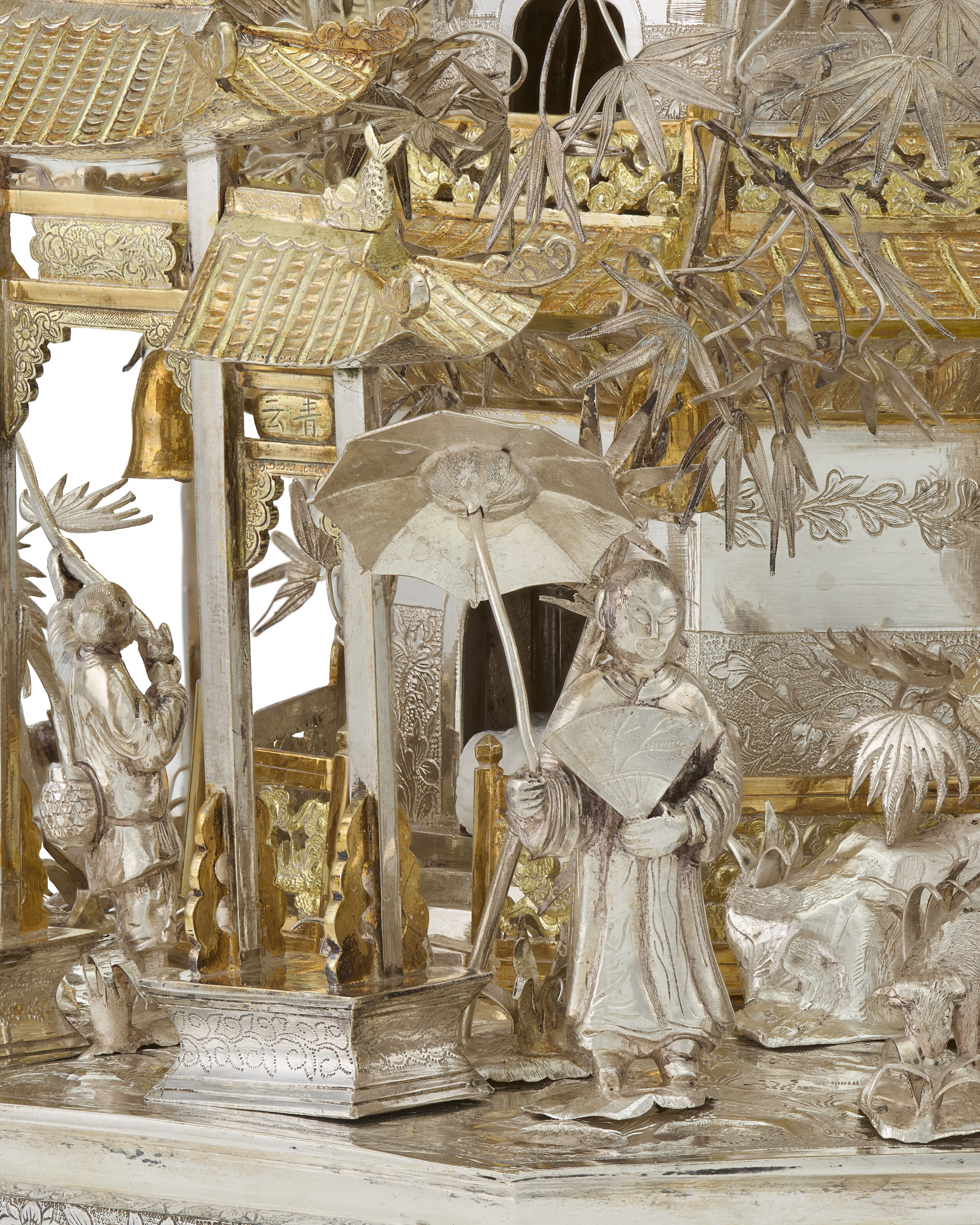 A CHINESE EXPORT PARCEL-GILT SILVER PRESENTATION MODEL OF A PAGODA, MARK OF  CUM WO, HONG KONG, LATE 19TH CENTURY | Christie's