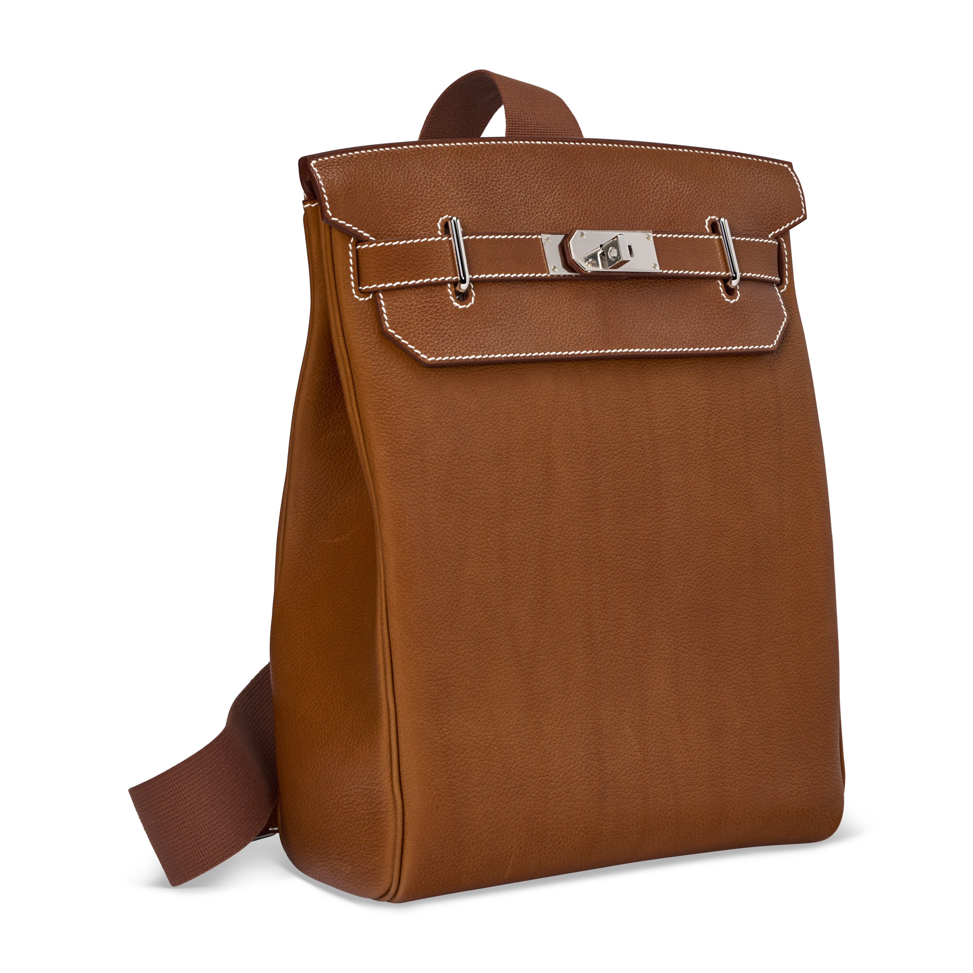 A FAUVE BARENIA FAUBOURG LEATHER HAC A DOS GM WITH PALLADIUM