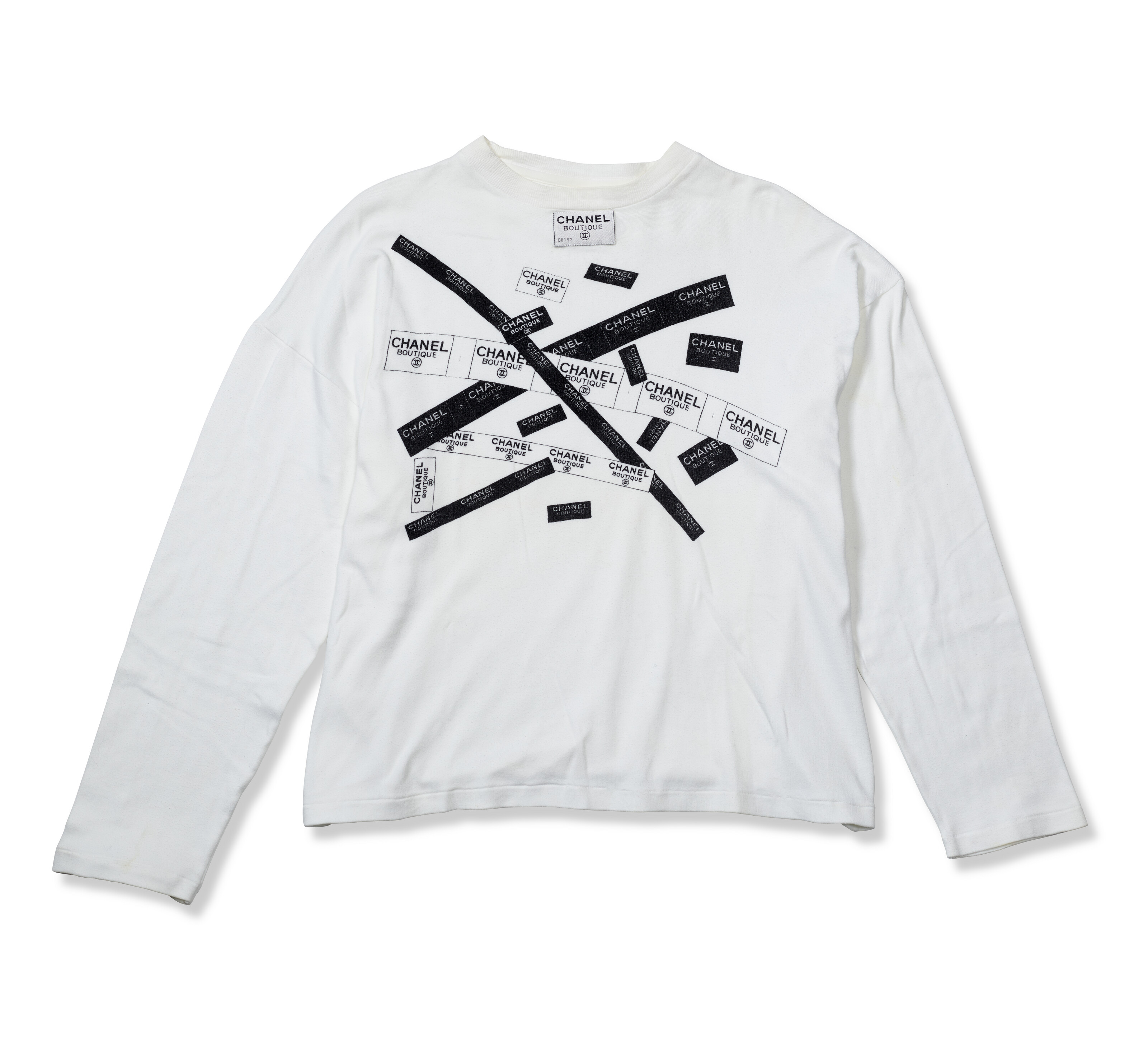 A SET OF TWO: A RARE, WHITE & BLACK NO.5 T-SHIRT AND BLACK AND