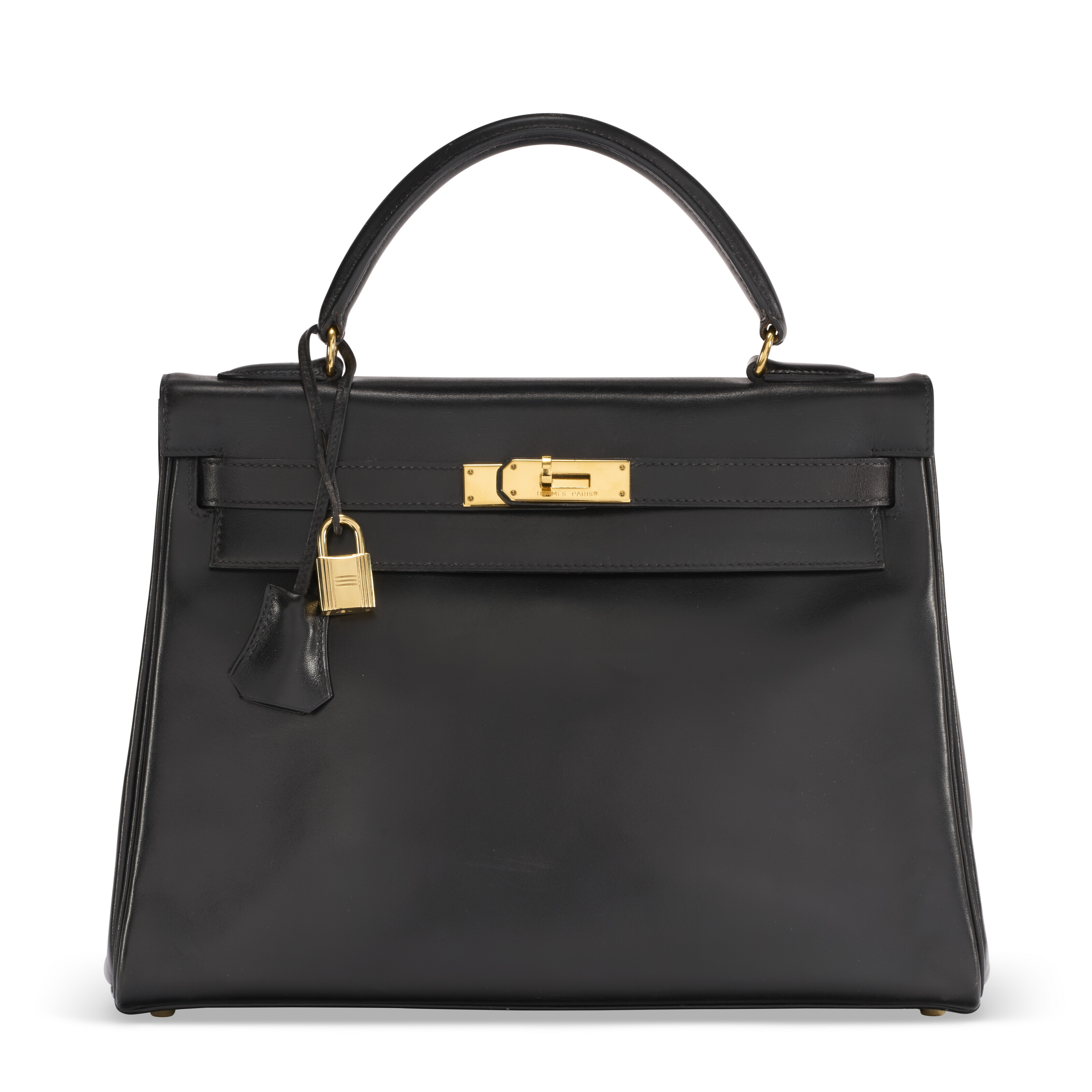 Hermes kelly 28 black gold hardware on sale