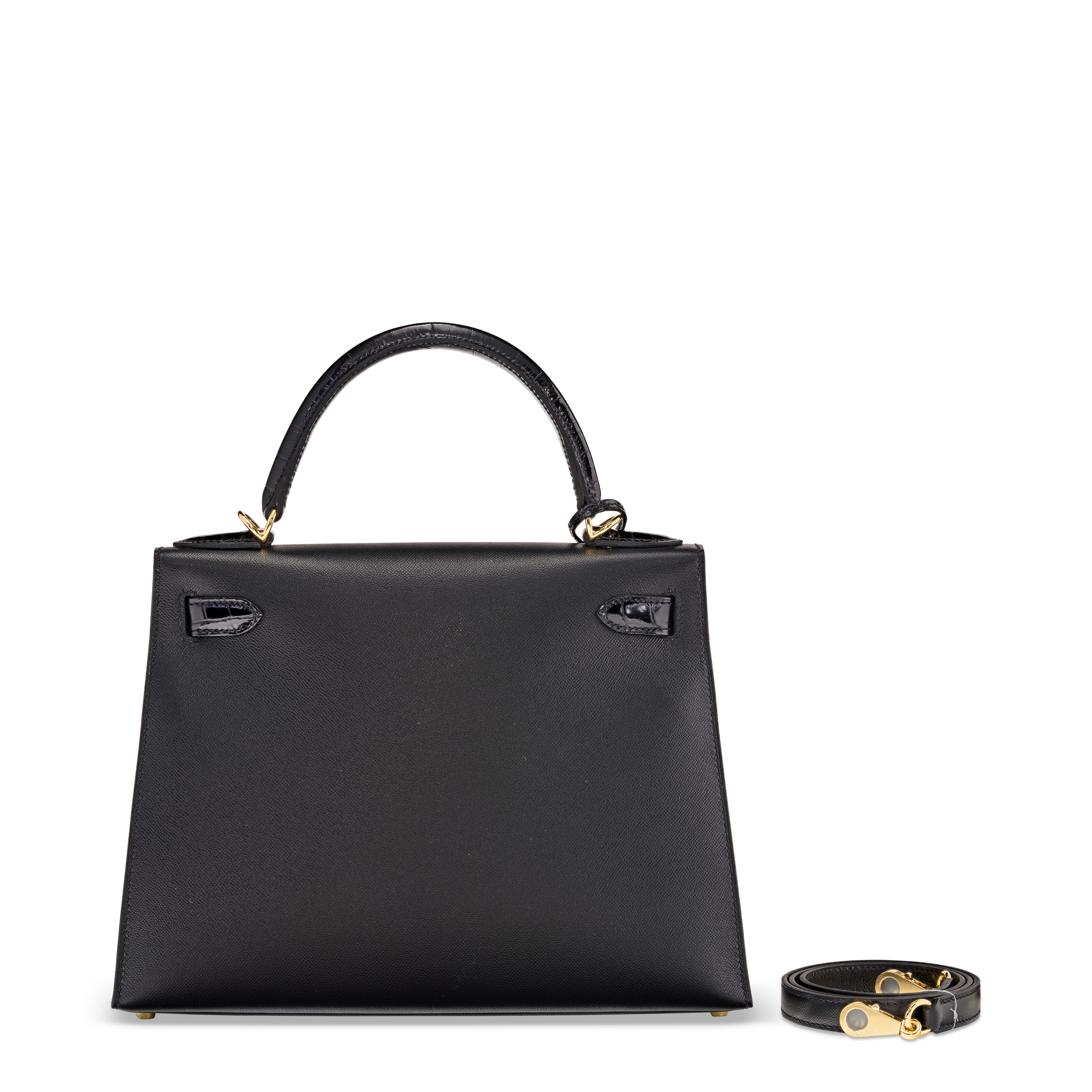 A LIMITED EDITION BLACK MADAME LEATHER AND SHINY NILOTICUS