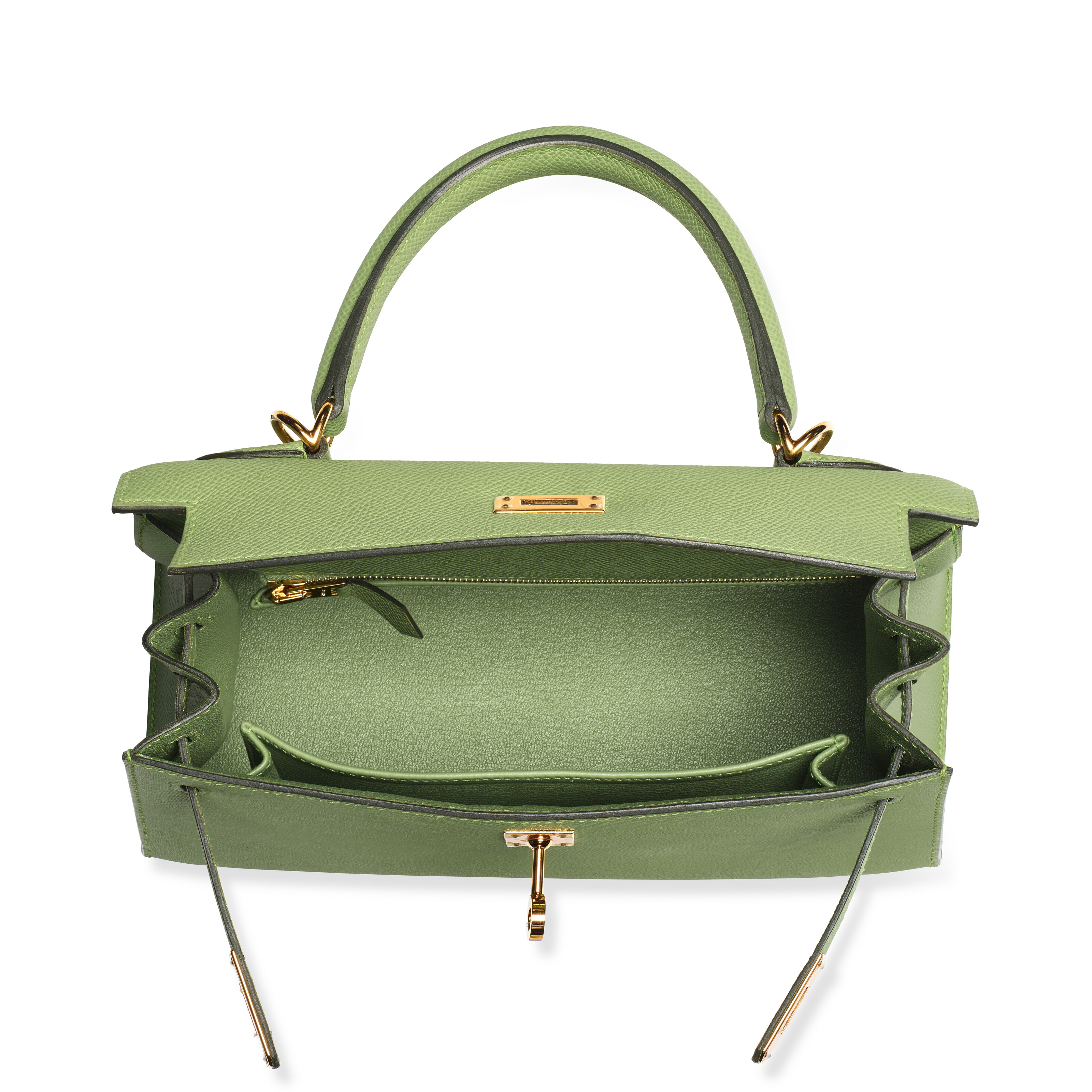 A VERT CRIQUET EPSOM LEATHER SELLIER KELLY 25 WITH GOLD HARDWARE HERMES 2020 Christie s