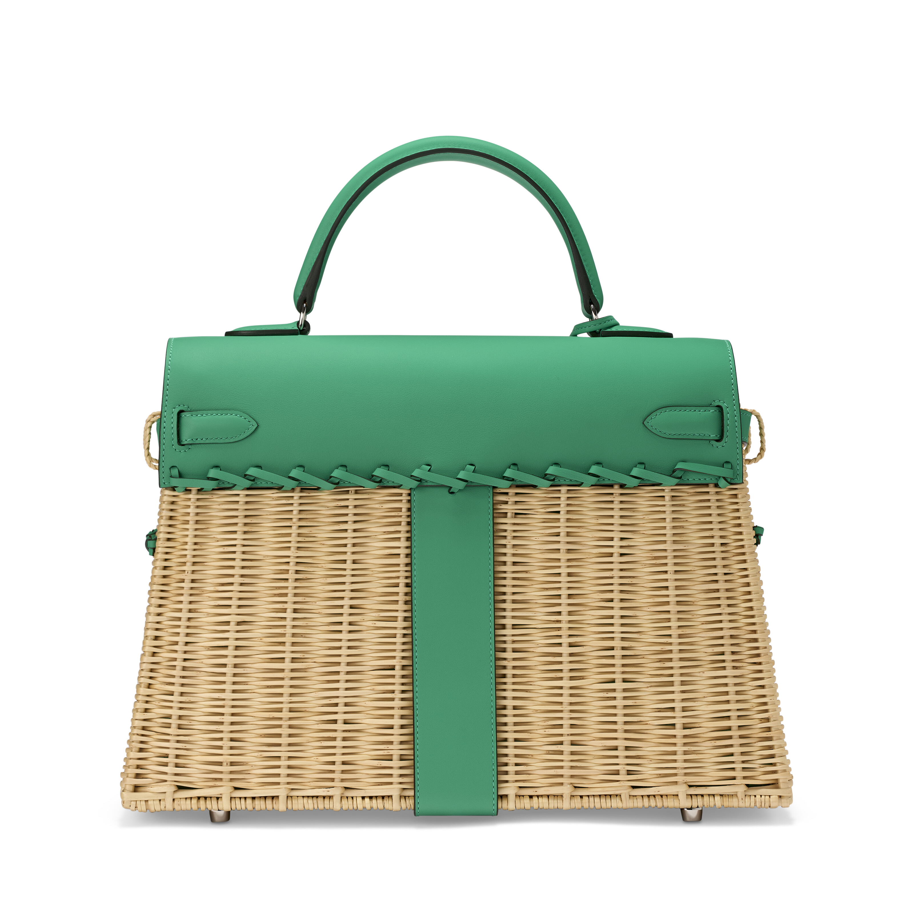 A LIMITED EDITION VERT MENTHE SWIFT LEATHER & OSIER WICKER PICNIC