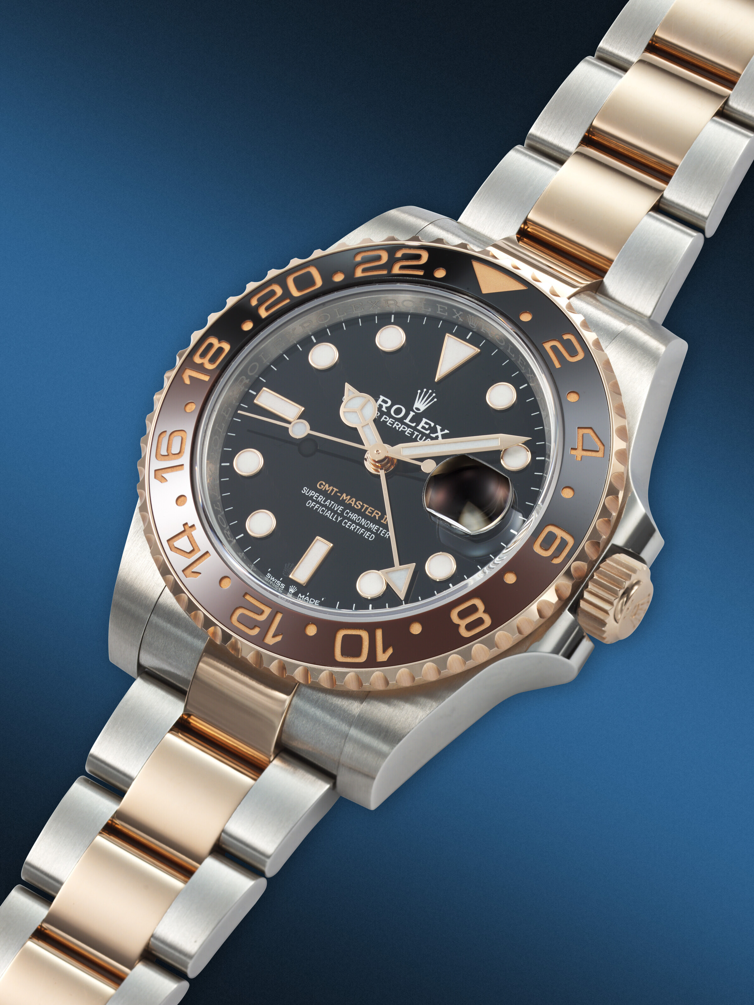 Rolex gmt pink gold sales
