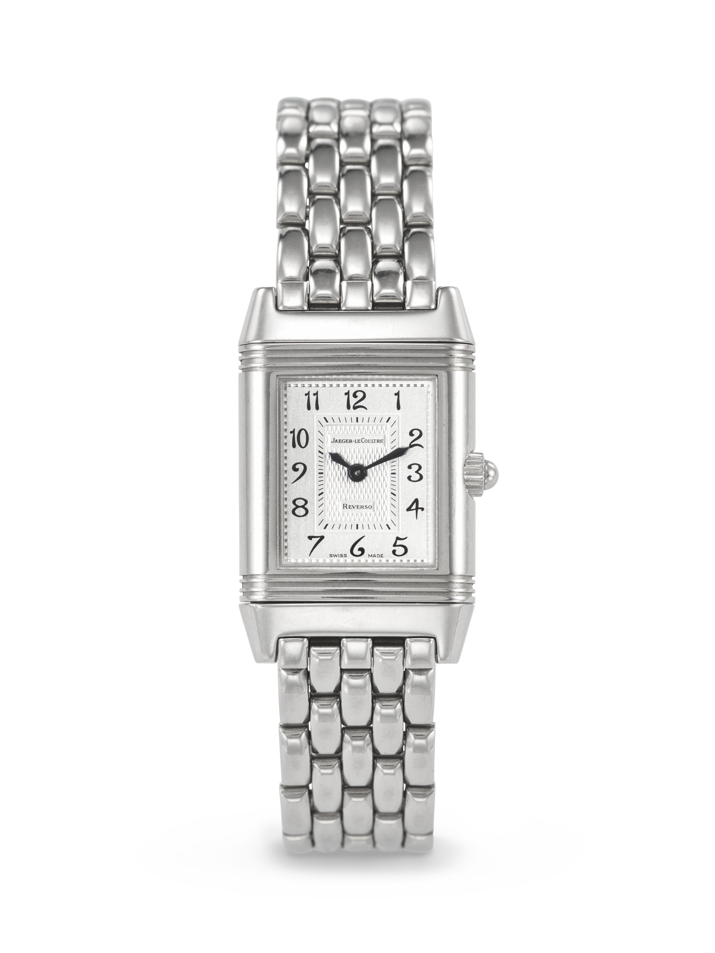 Jaeger-Lecoultre JAEGER-LECOULTRE, STAINLESS STEEL AND DIAMOND-SET 'REVERSO DUETTO', WITH MOTHER OF PEARL DIAL, REF. 266.8.44