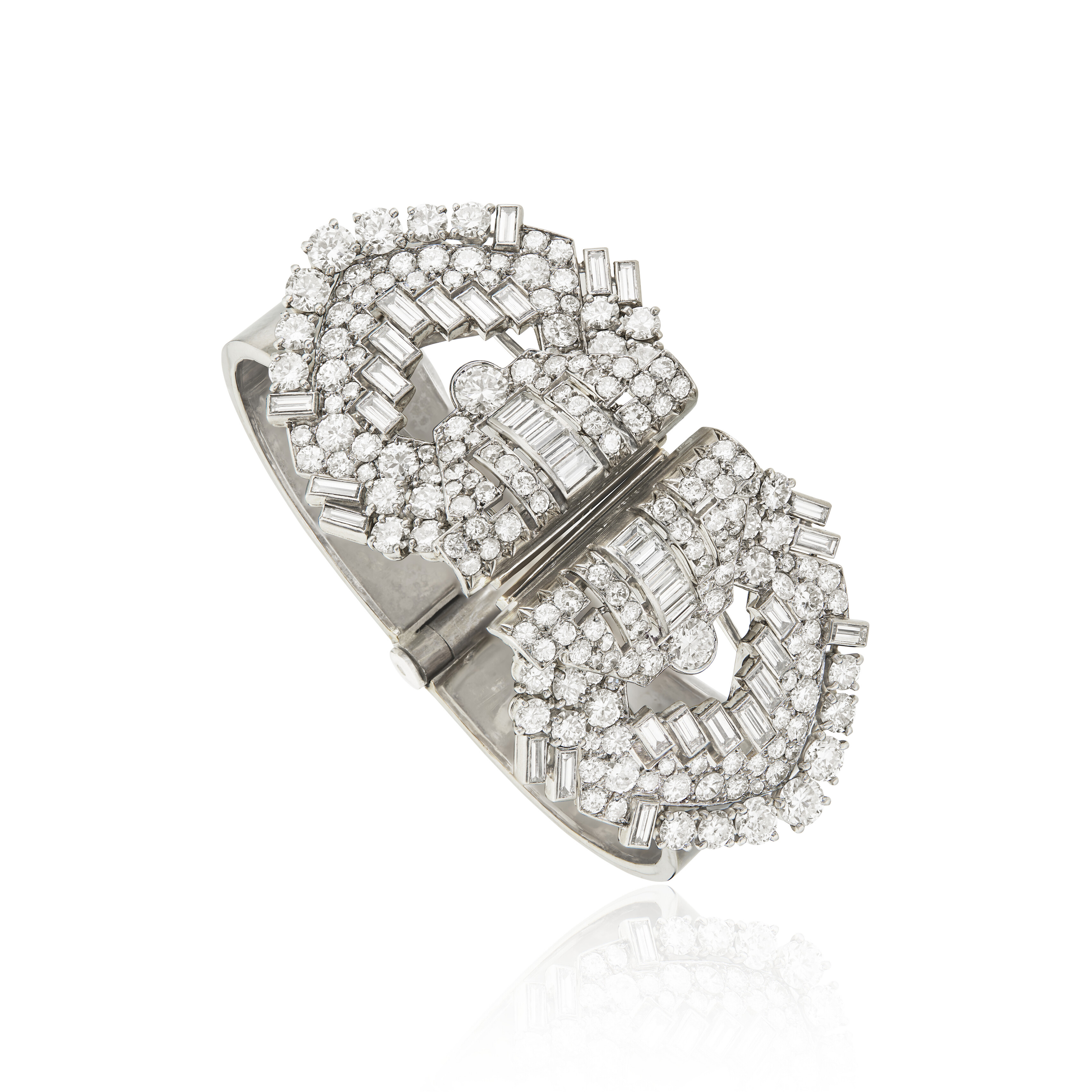ART DECO DIAMOND DOUBLE CLIP-BROOCH, | Christie's