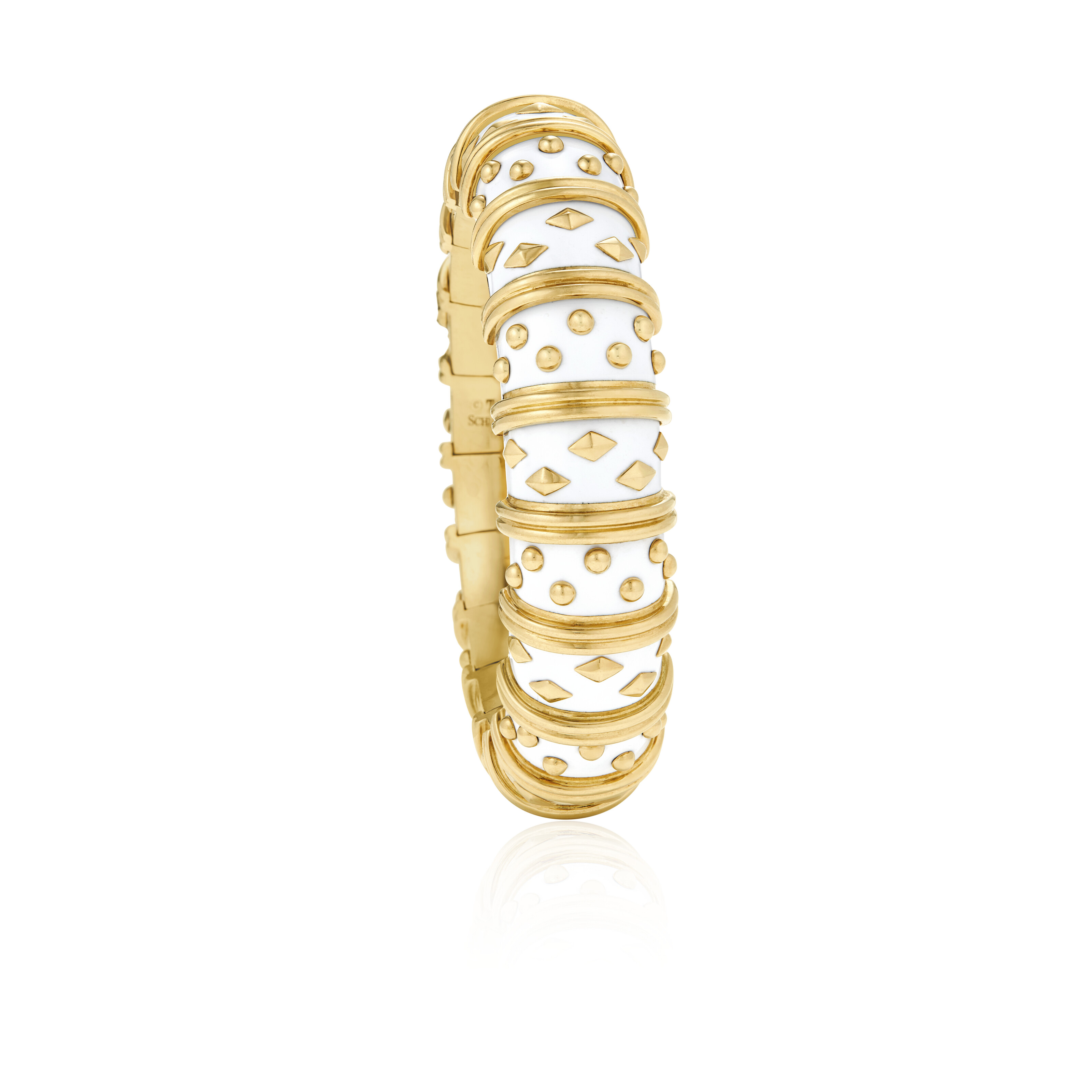 TIFFANY & CO., JEAN SCHLUMBERGER WHITE ENAMEL AND GOLD 'DOT