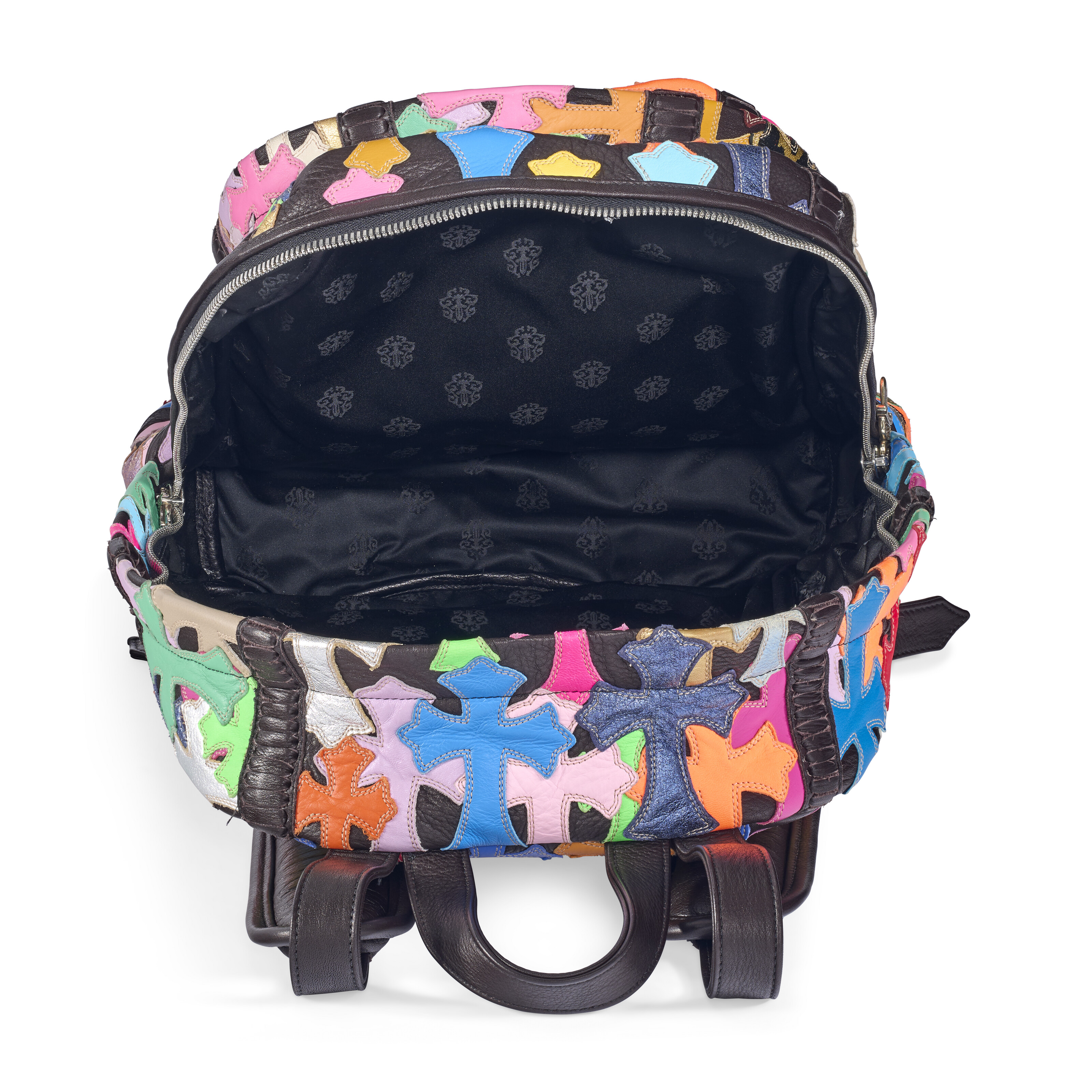 ●SUNDAYOFFCLUB● VTG Patches Backpack (2色) A BLACK & MULTICOLOR CROSS PATCH BACKPACK WITH STERLING