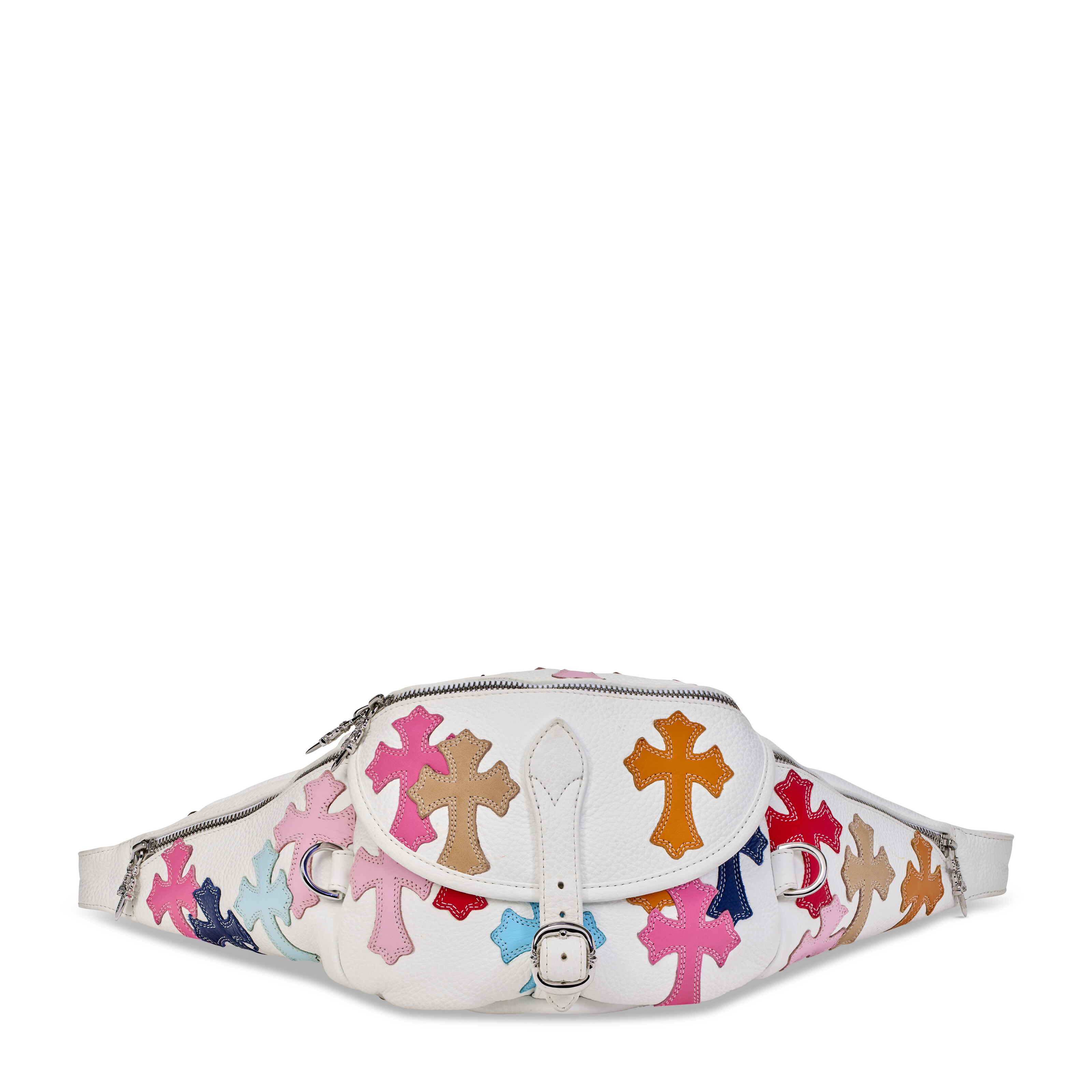 A WHITE & MULTICOLOR CROSS PATCH SNAT PACK WITH STERLING SILVER 