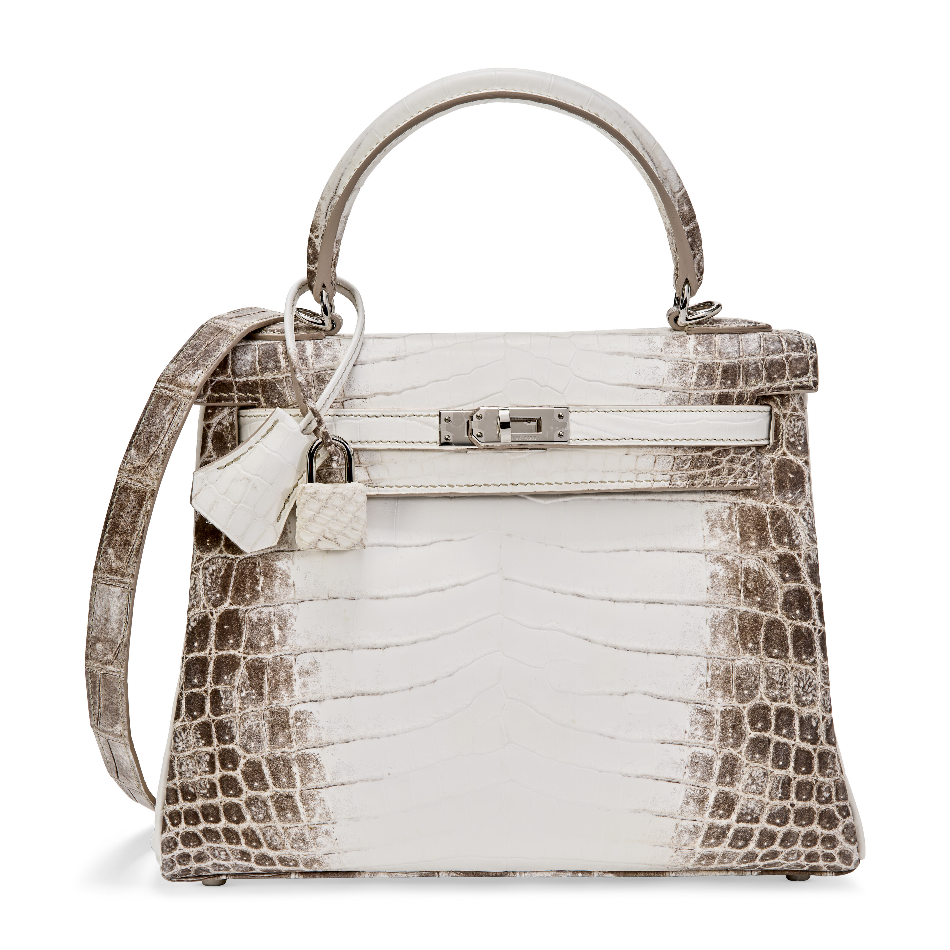 A RARE, MATTE WHITE HIMALAYA NILOTICUS CROCODILE RETOURN? KELLY 25 WITH  PALLADIUM HARDWARE, HERM?S, 2023 | Christie's