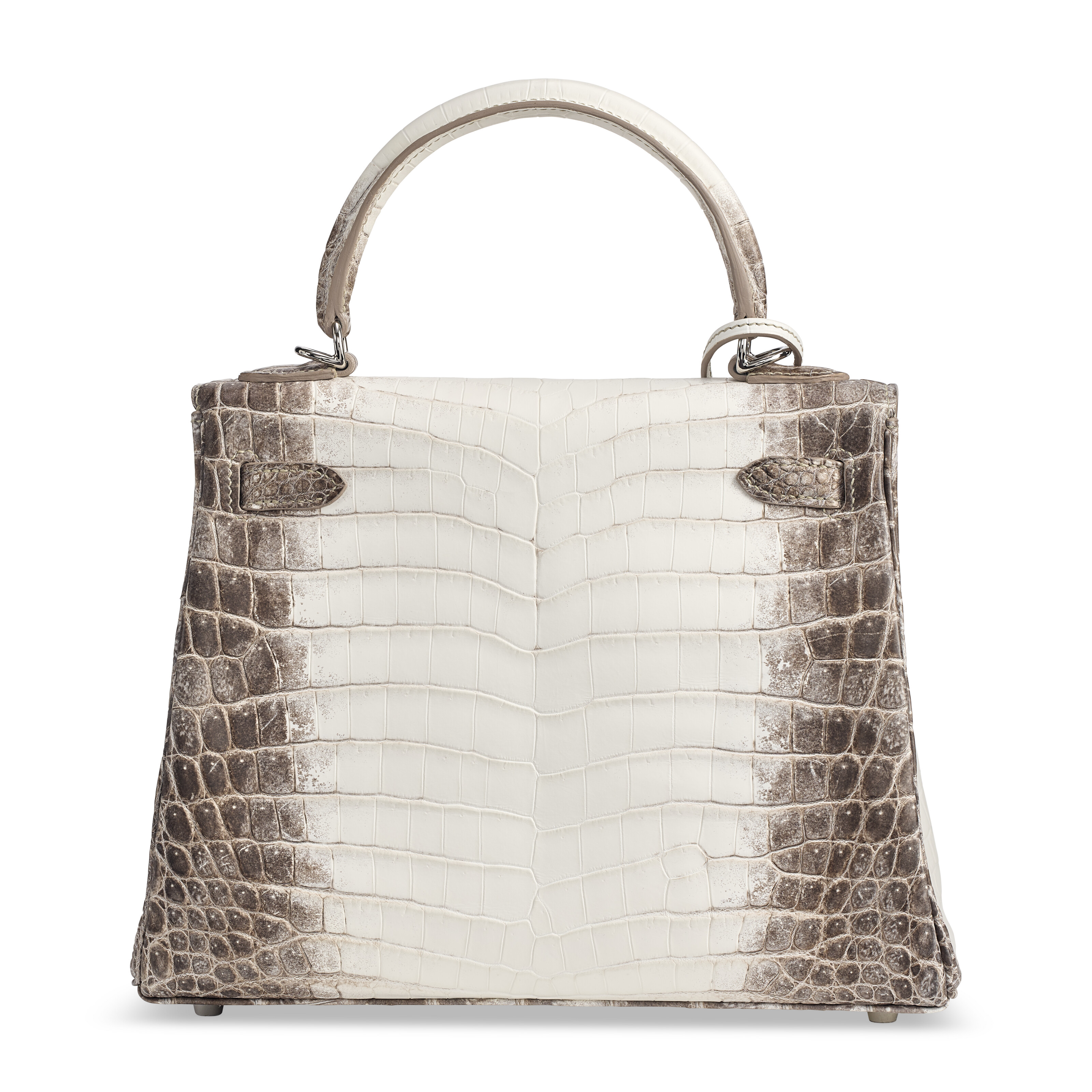 A RARE, MATTE WHITE HIMALAYA NILOTICUS CROCODILE RETOURNÉ KELLY 25