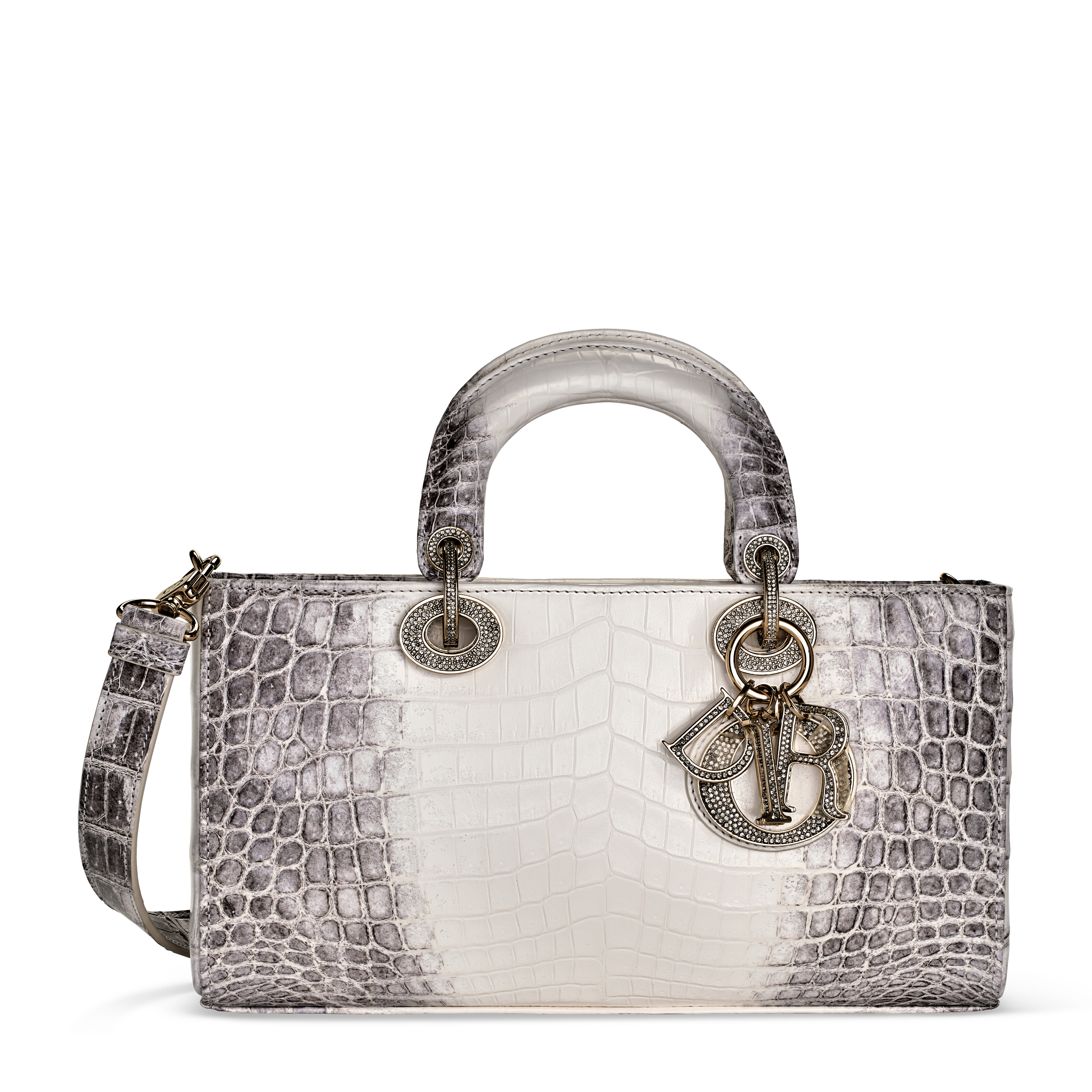 A MATTE LATTE HIMALAYA NILOTICUS CROCODILE MEDIUM LADY D-JOY