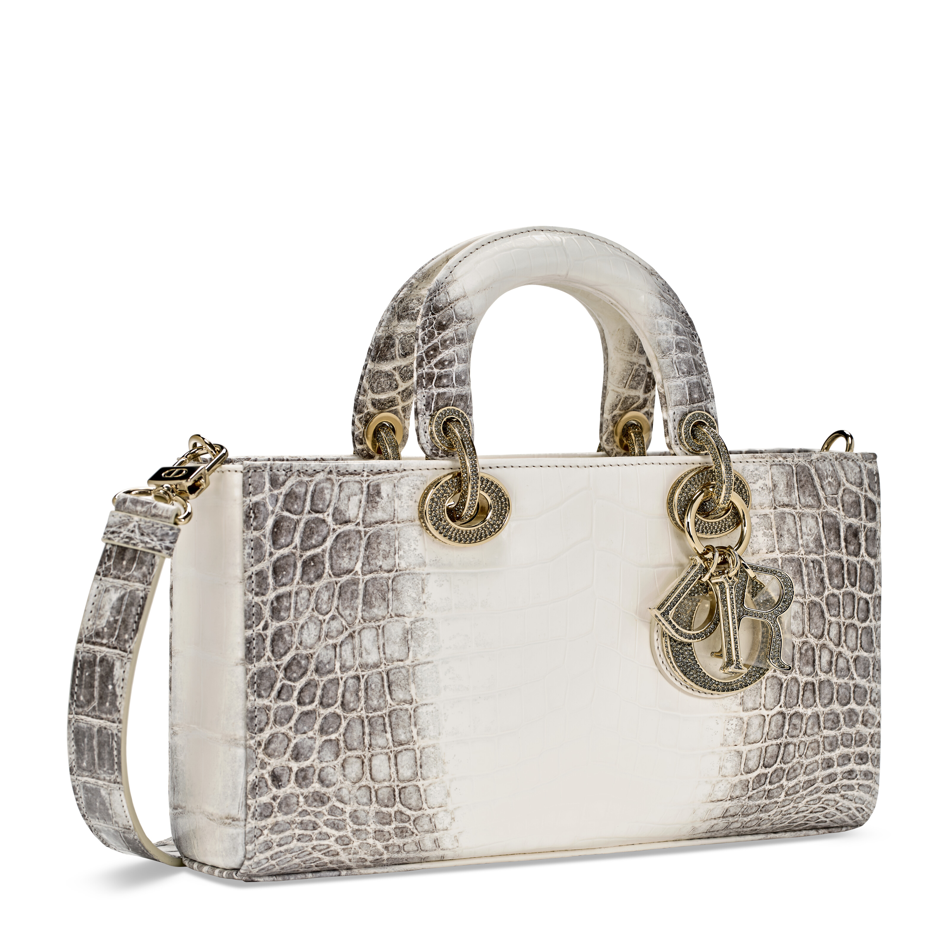 A MATTE LATTE HIMALAYA NILOTICUS CROCODILE MEDIUM LADY D-JOY