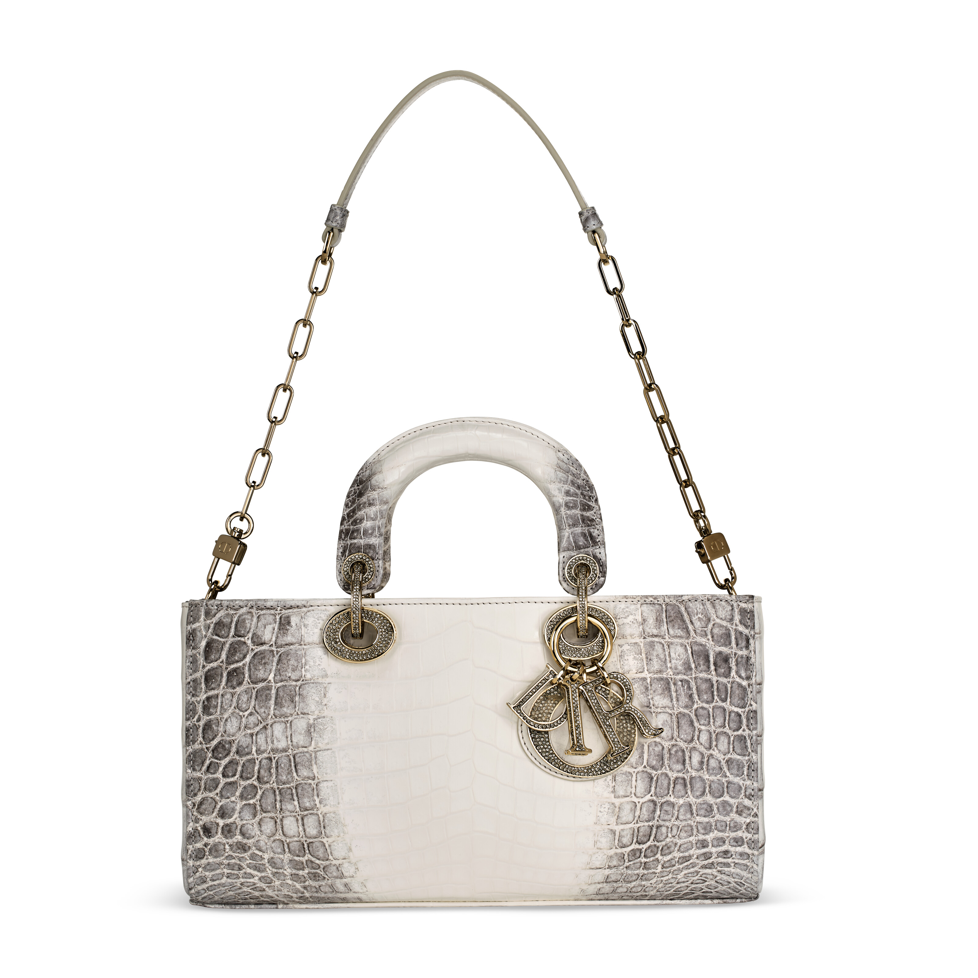 A MATTE LATTE HIMALAYA NILOTICUS CROCODILE MEDIUM LADY D-JOY