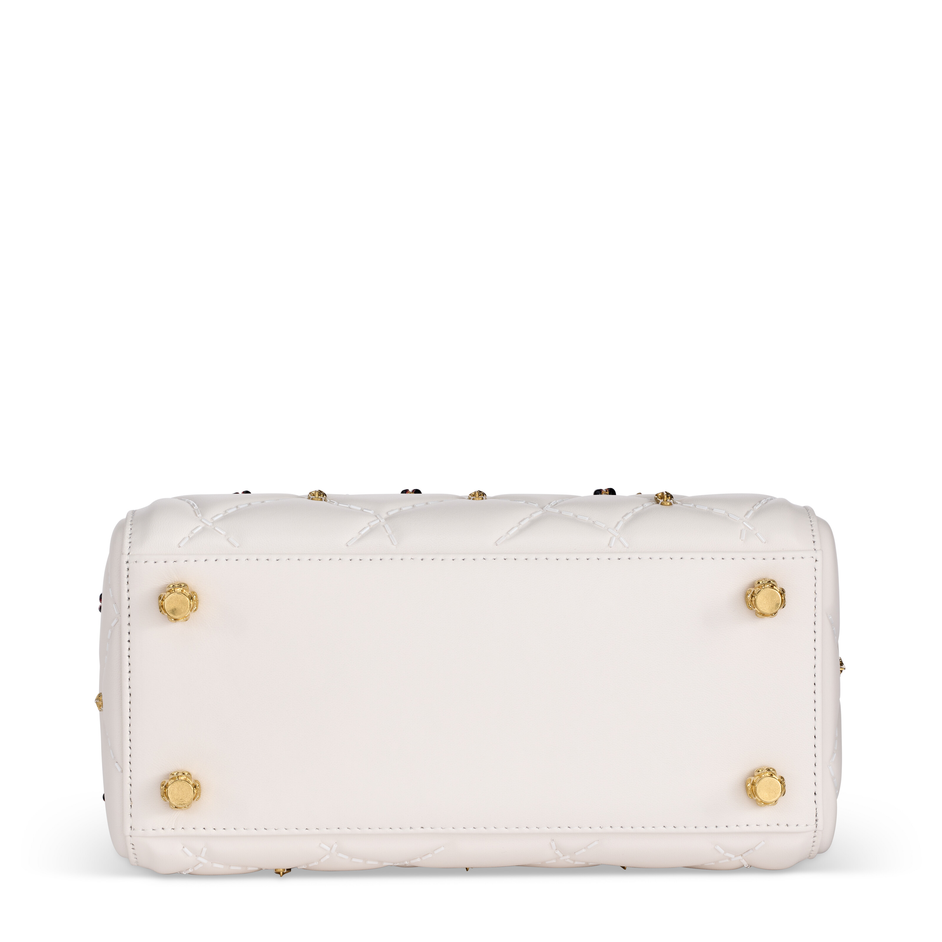 A LIMITED EDITION WHITE EMBROIDERED CALFSKIN LEATHER LADY ART 8