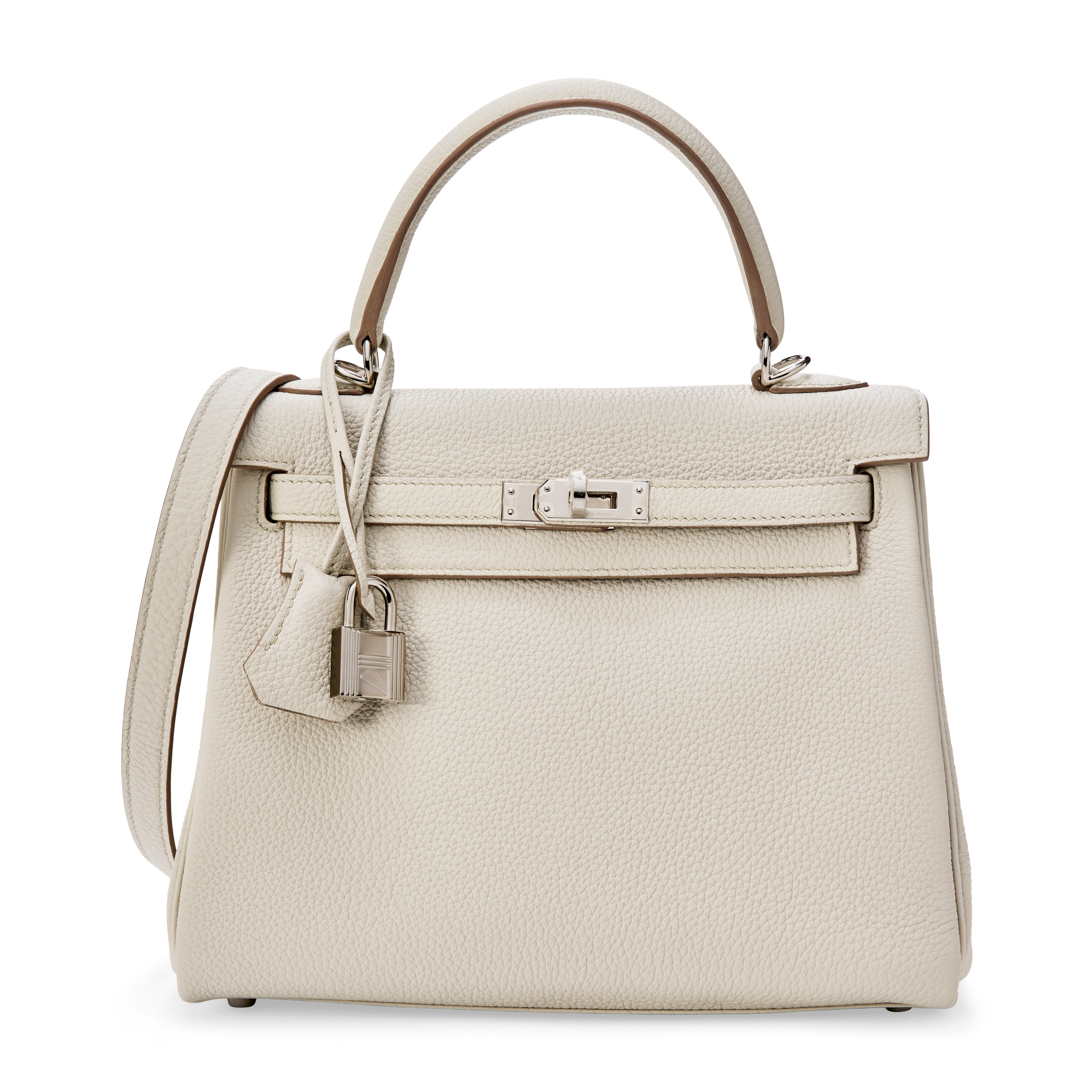 HERMES エルメス ケリー25 空箱 A GRIS PERLE TOGO LEATHER RETOURNÉ KELLY 25 WITH PALLADIUM
