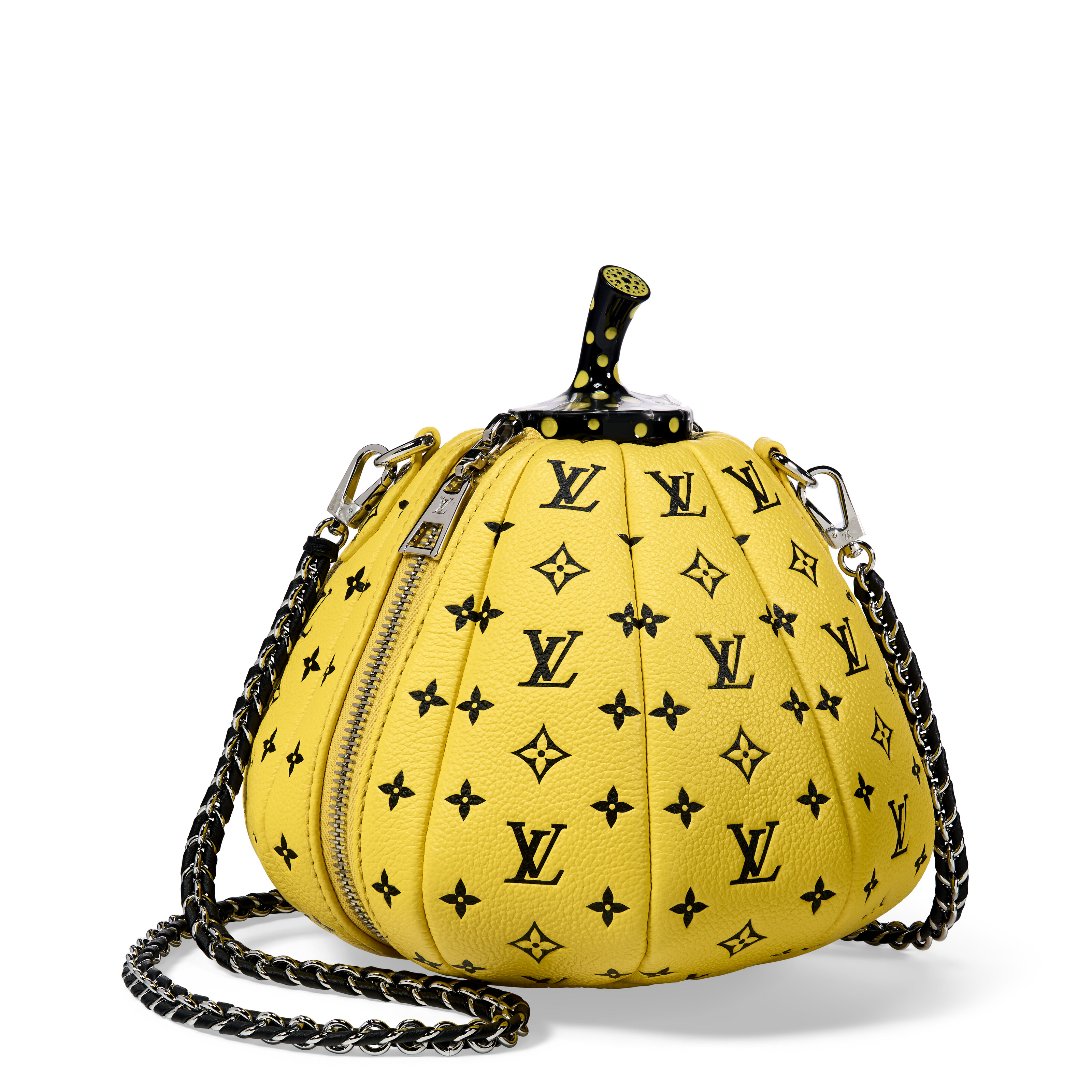 A RARE, LIMITED EDITION YELLOW & BLACK MONOGRAM LEATHER PUMPKIN