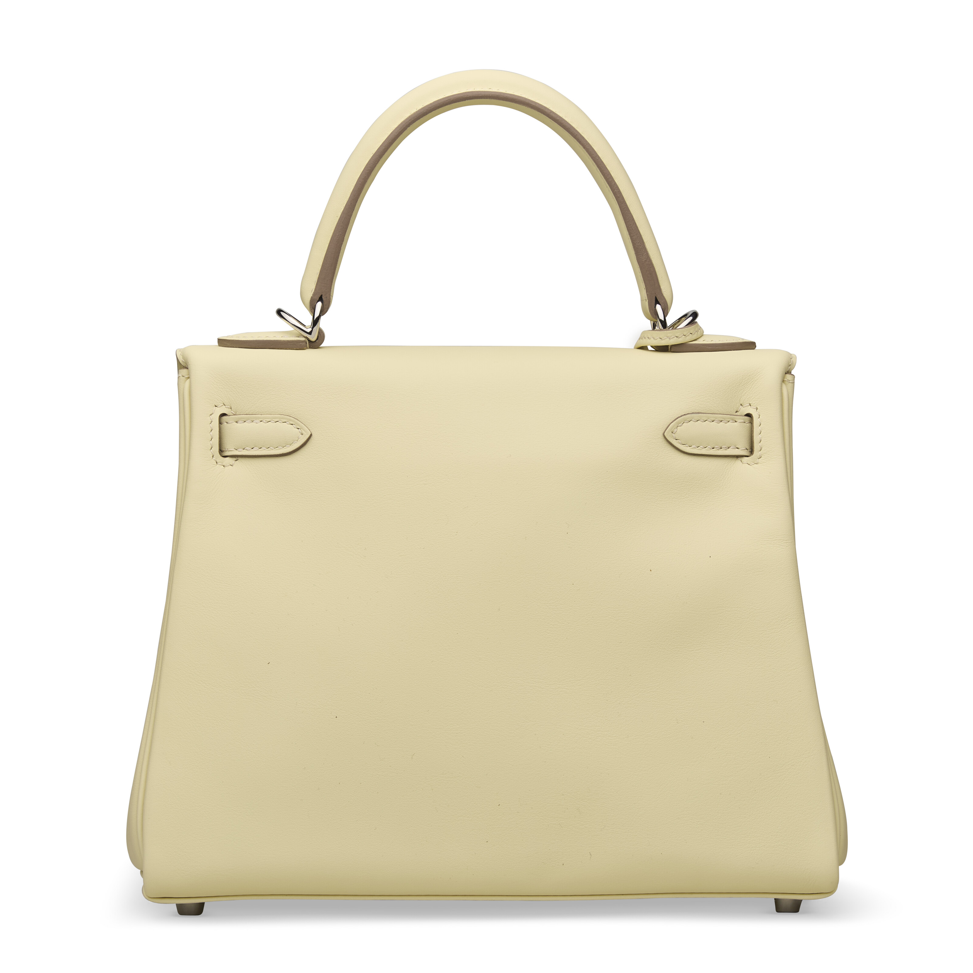 A JAUNE MILTON SWIFT LEATHER RETOURNÉ KELLY 25 WITH PALLADIUM