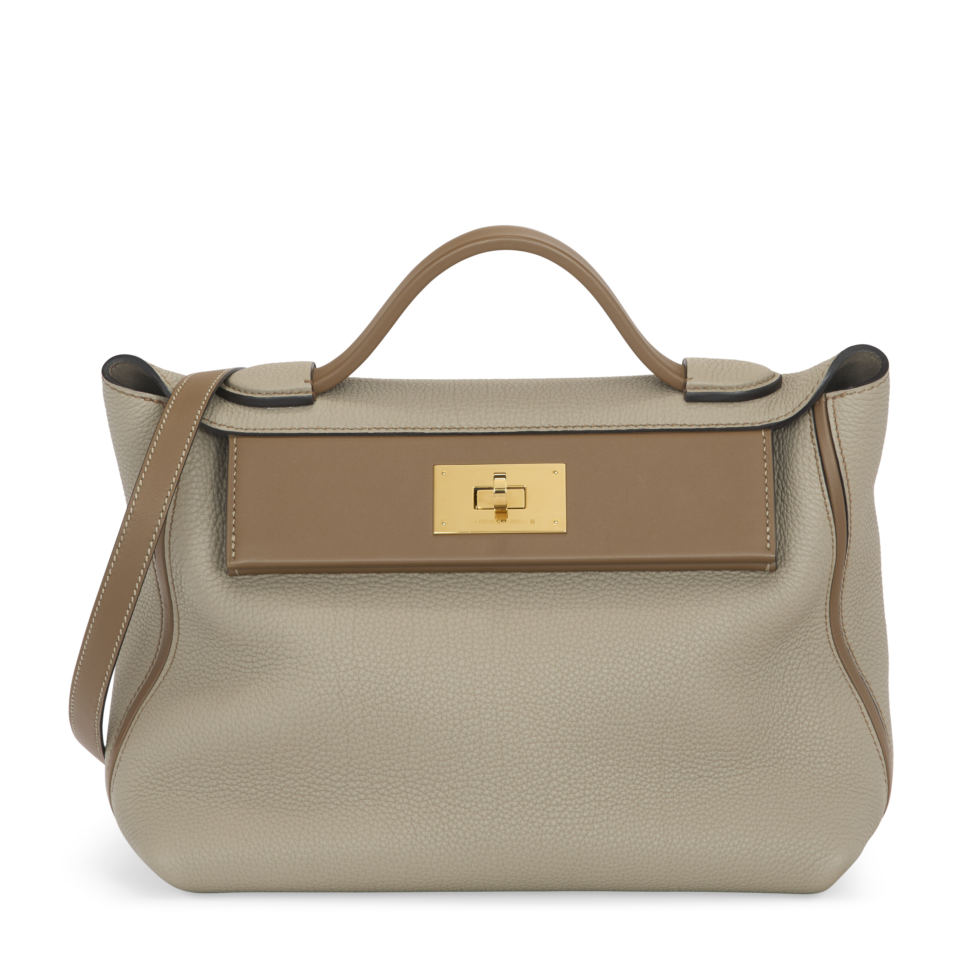 A JAUNE MILTON SWIFT LEATHER RETOURNÉ KELLY 25 WITH PALLADIUM