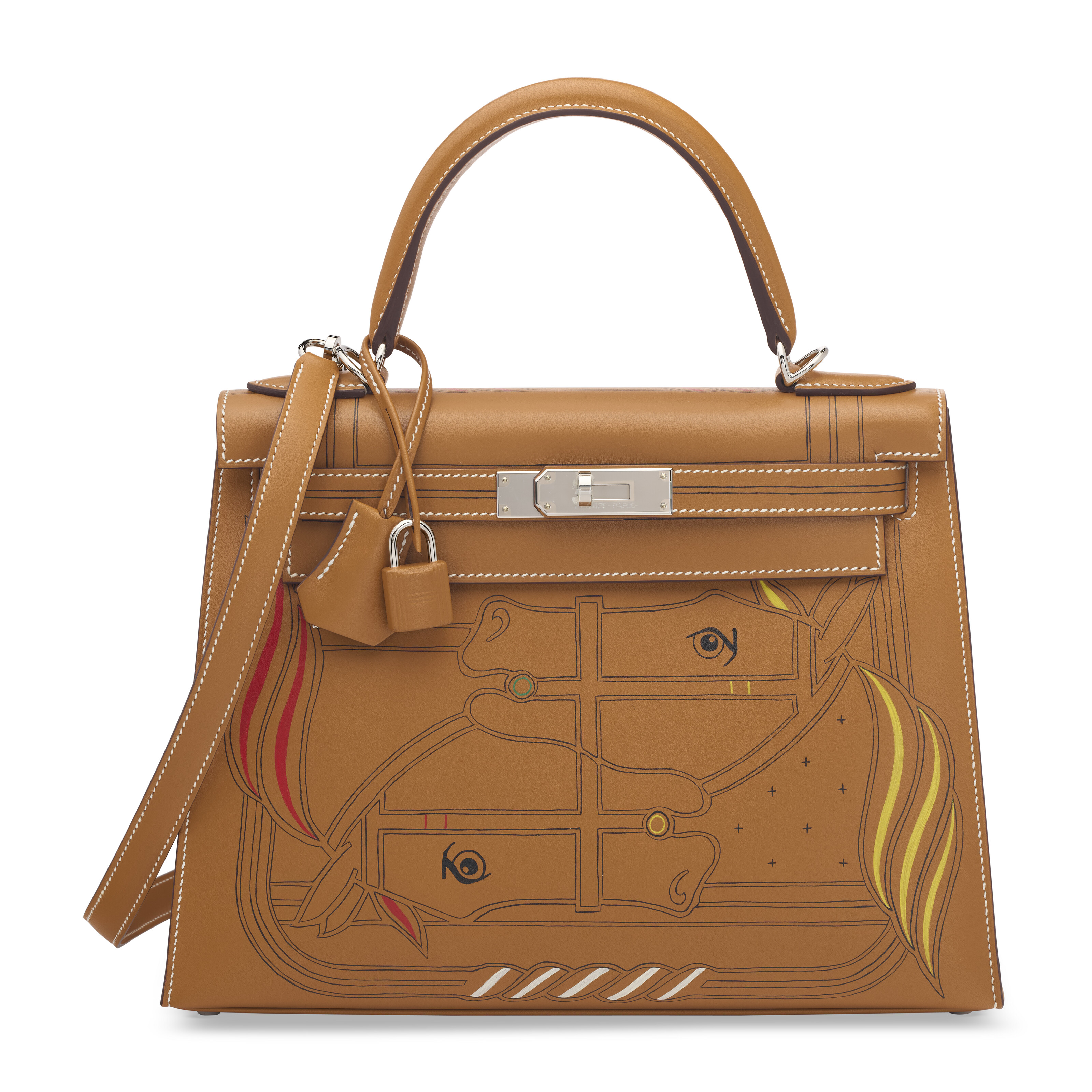 A GRIS TOURTERELLE OSTRICH SELLIER KELLY 32 WITH PALLADIUM