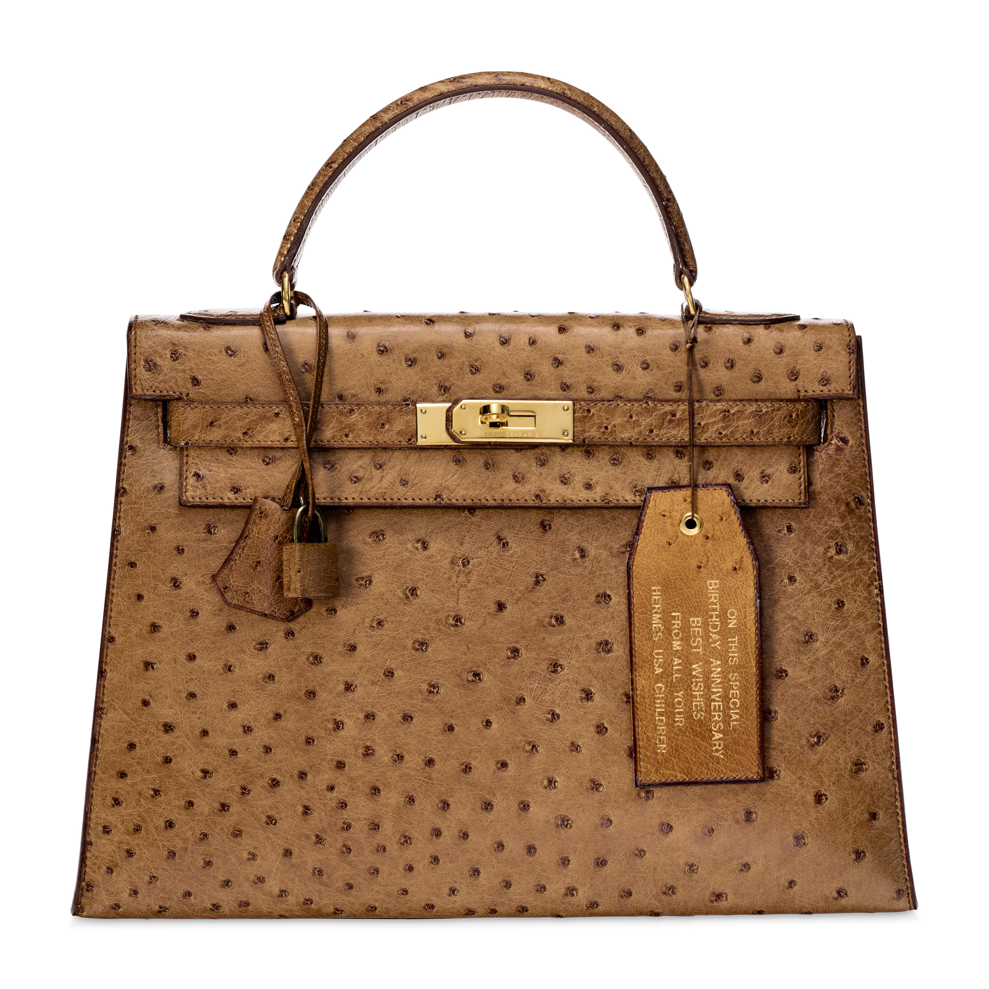 A GOLD COURCHEVEL LEATHER RETOURNÉ KELLY 35 WITH GOLD HARDWARE