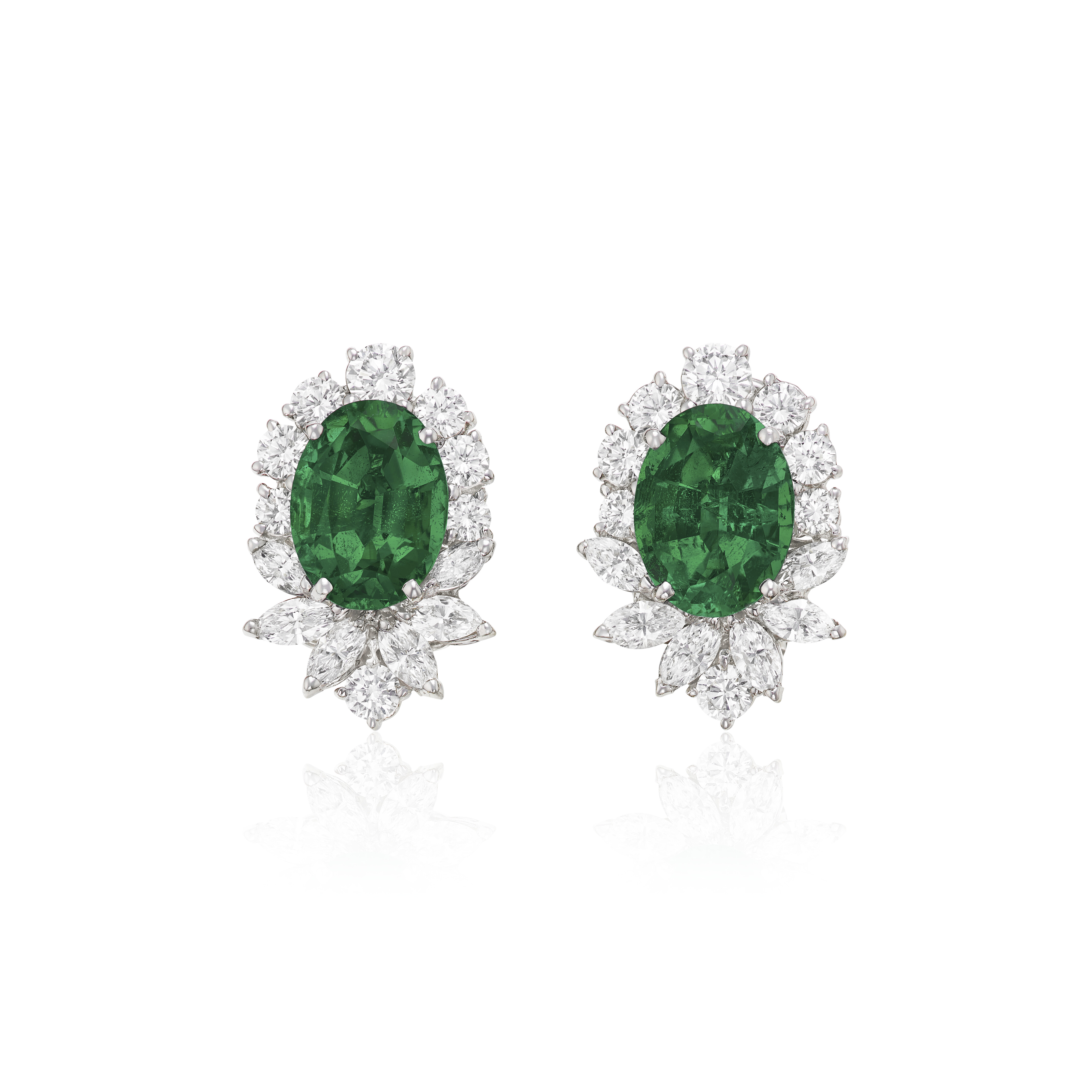 Catalog image of EMERALD AND DIAMOND EARRINGS