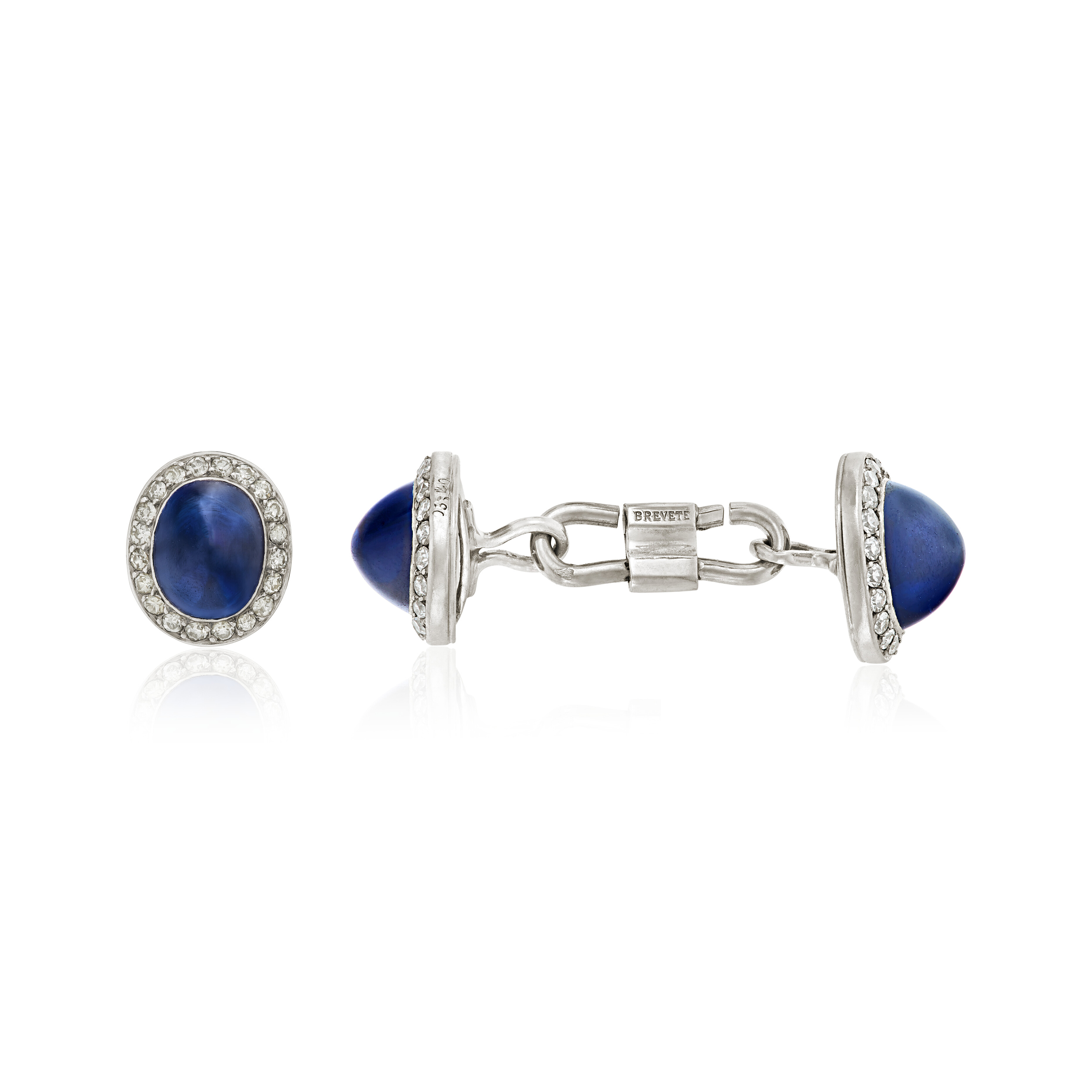 NO RESERVE CARTIER ART DECO SAPPHIRE AND DIAMOND CUFFLINKS