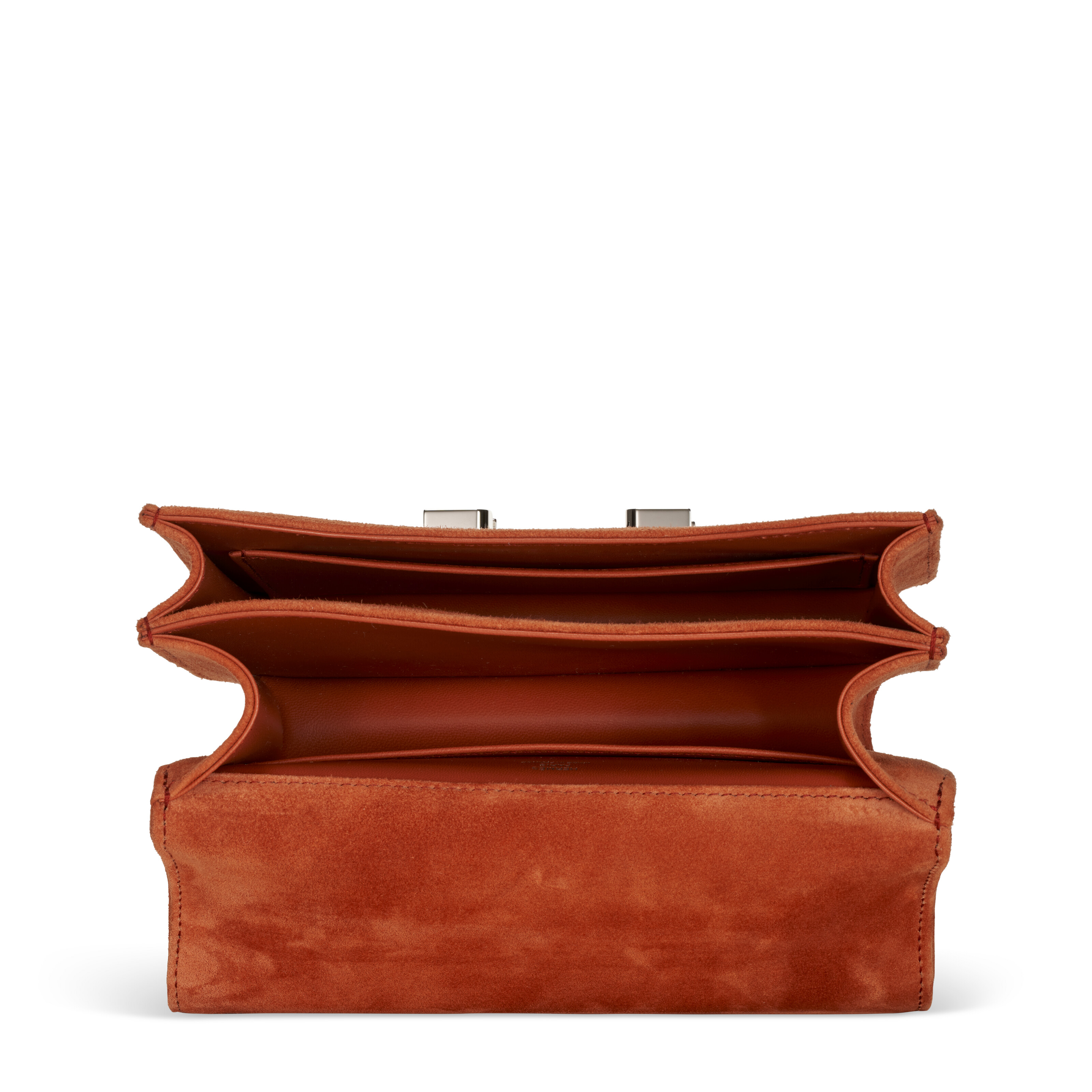 A PAPRIKA VEAU DOBLIS SUEDE MINI CONSTANCE WITH PALLADIUM HARDWARE