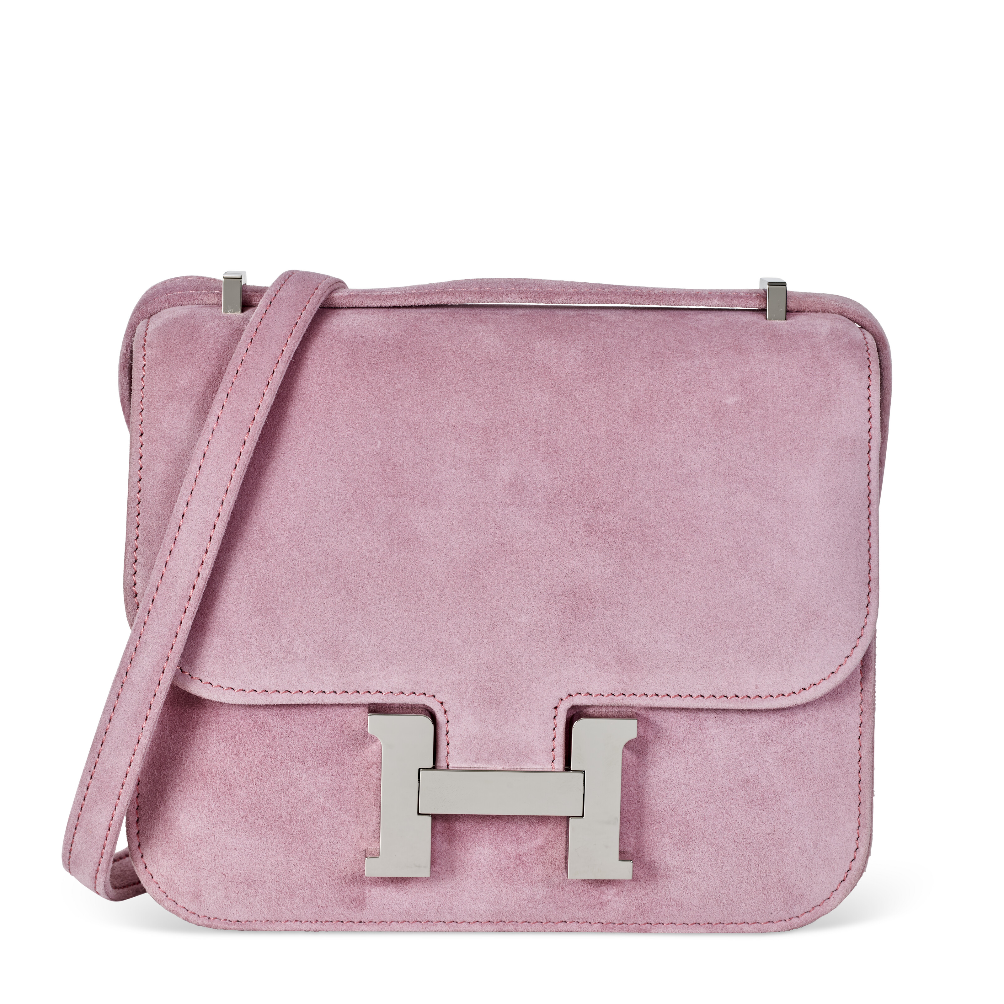 エルメス♡貴族シャドウ♡ピンク A ROSE INDIENNE VEAU DOBLIS SUEDE MINI CONSTANCE WITH PALLADIUM