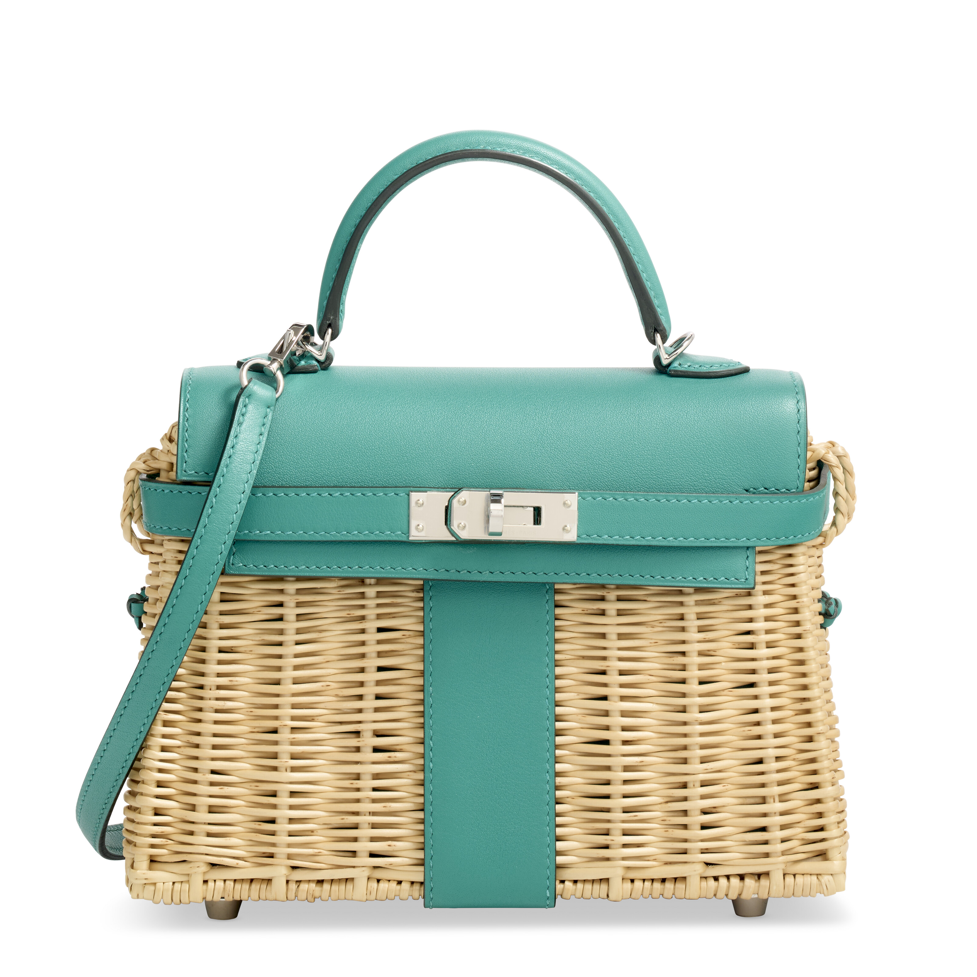 A LIMITED EDITION VERT VERONE SWIFT LEATHER & OSIER WICKER PICNIC