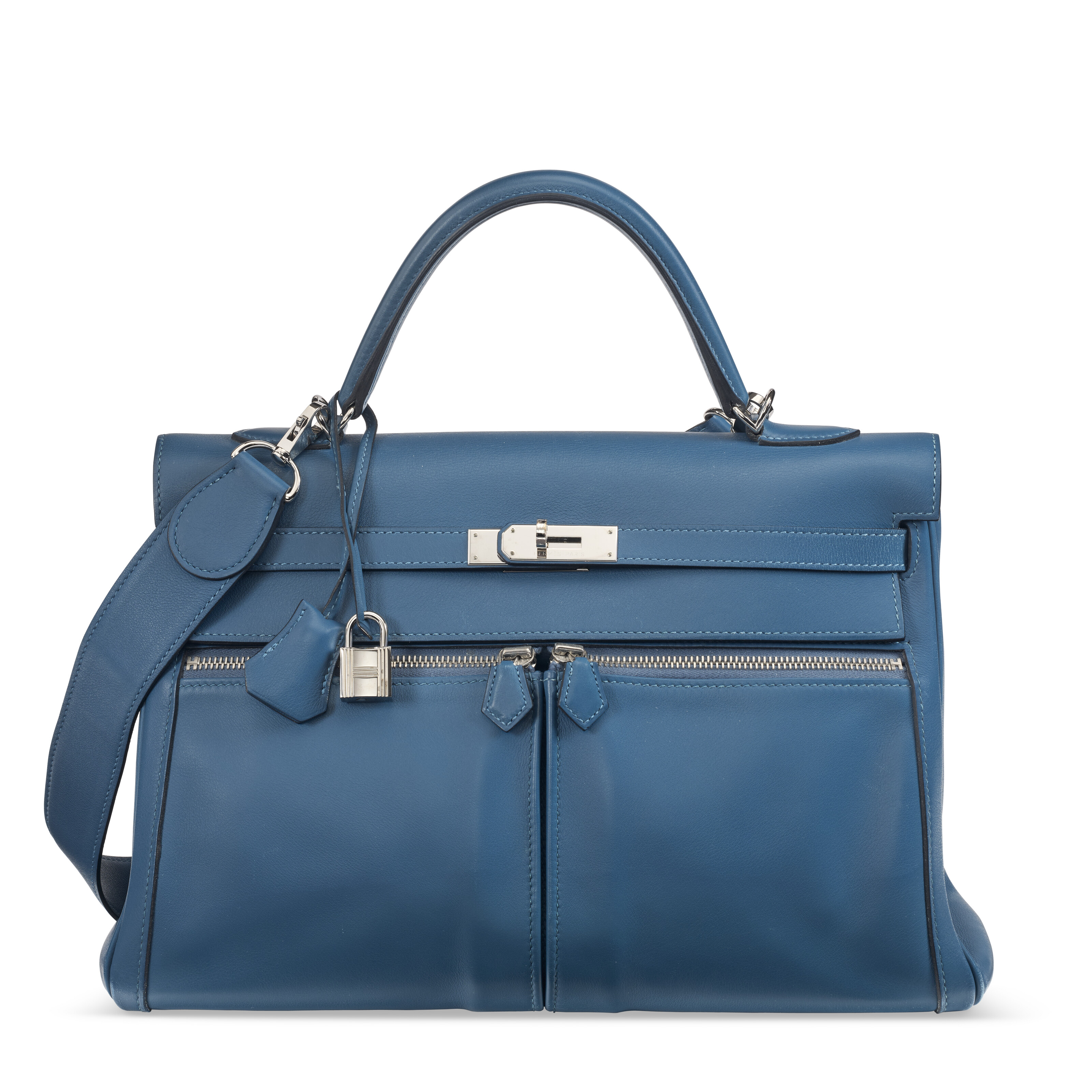 A BLEU THALASSA SWIFT LEATHER LAKIS KELLY 35 WITH PALLADIUM HARDWARE HERMES 2011 Christie s