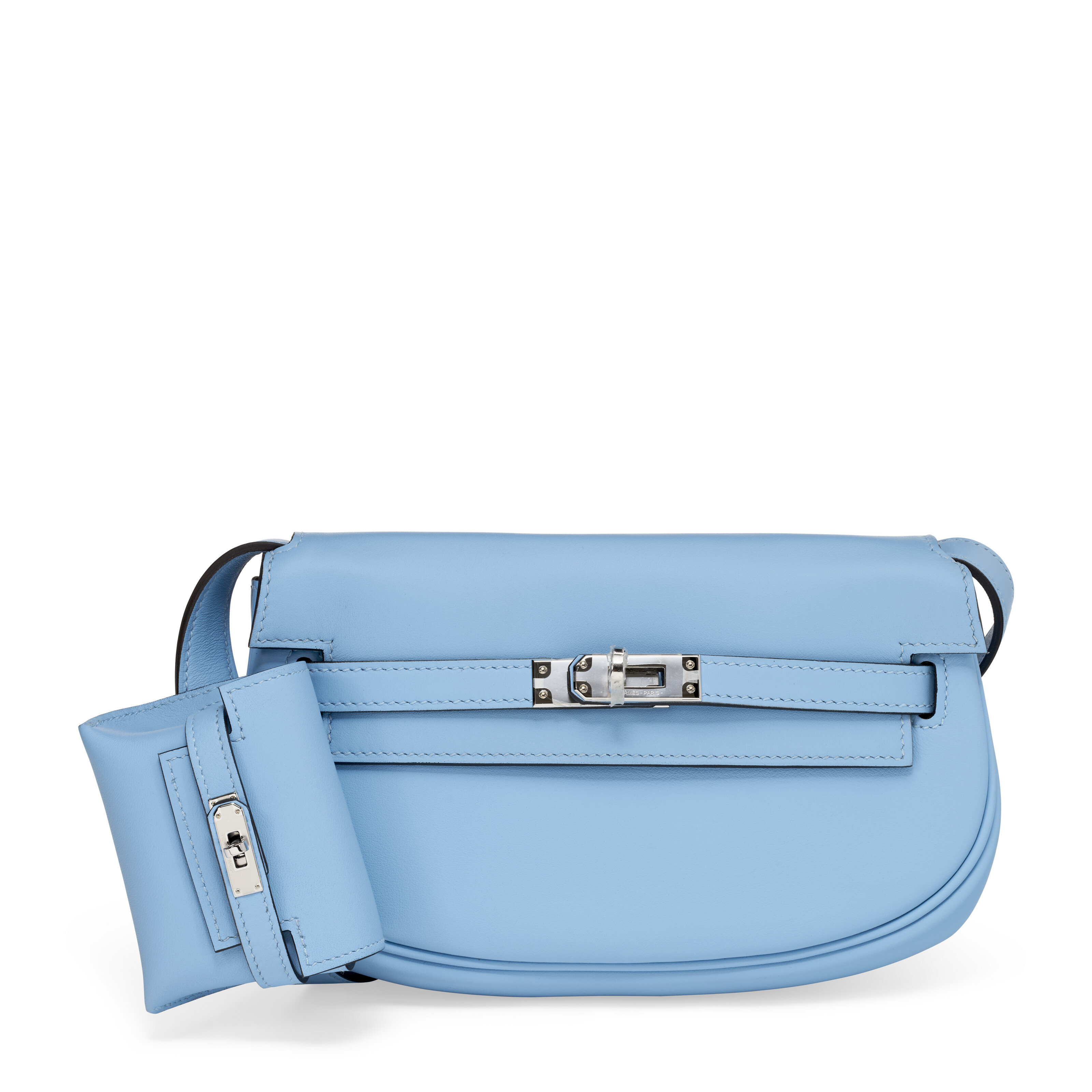 新品・未使用　HERMES 水色 A BLEU CELESTE SWIFT LEATHER KELLY MOOVE WITH PALLADIUM HARDWARE