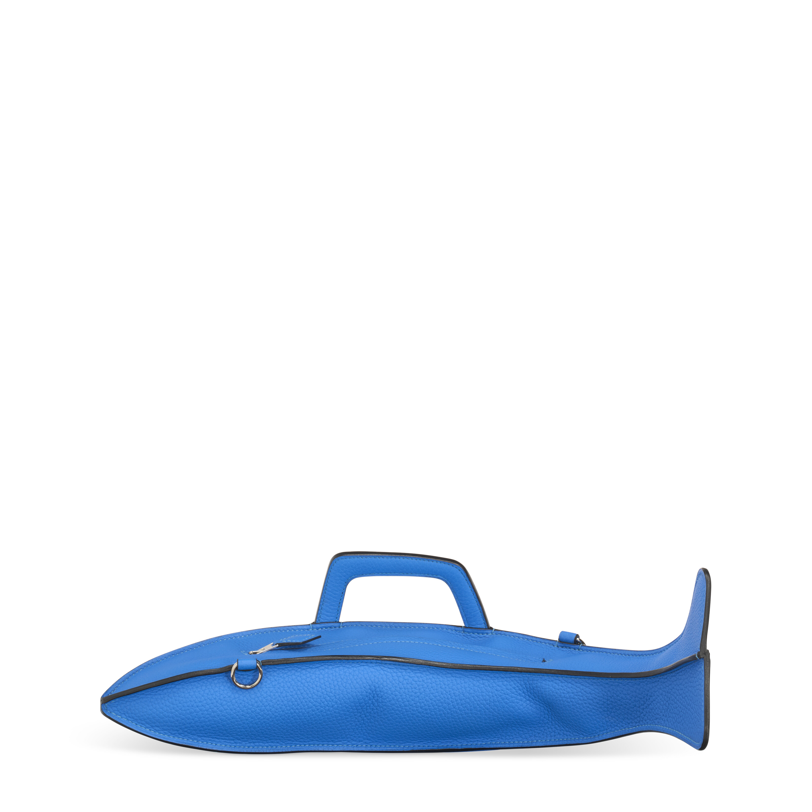 A PETIT H BLEU HYDRA CLEMENCE LEATHER FISH BAG WITH PALLADIUM