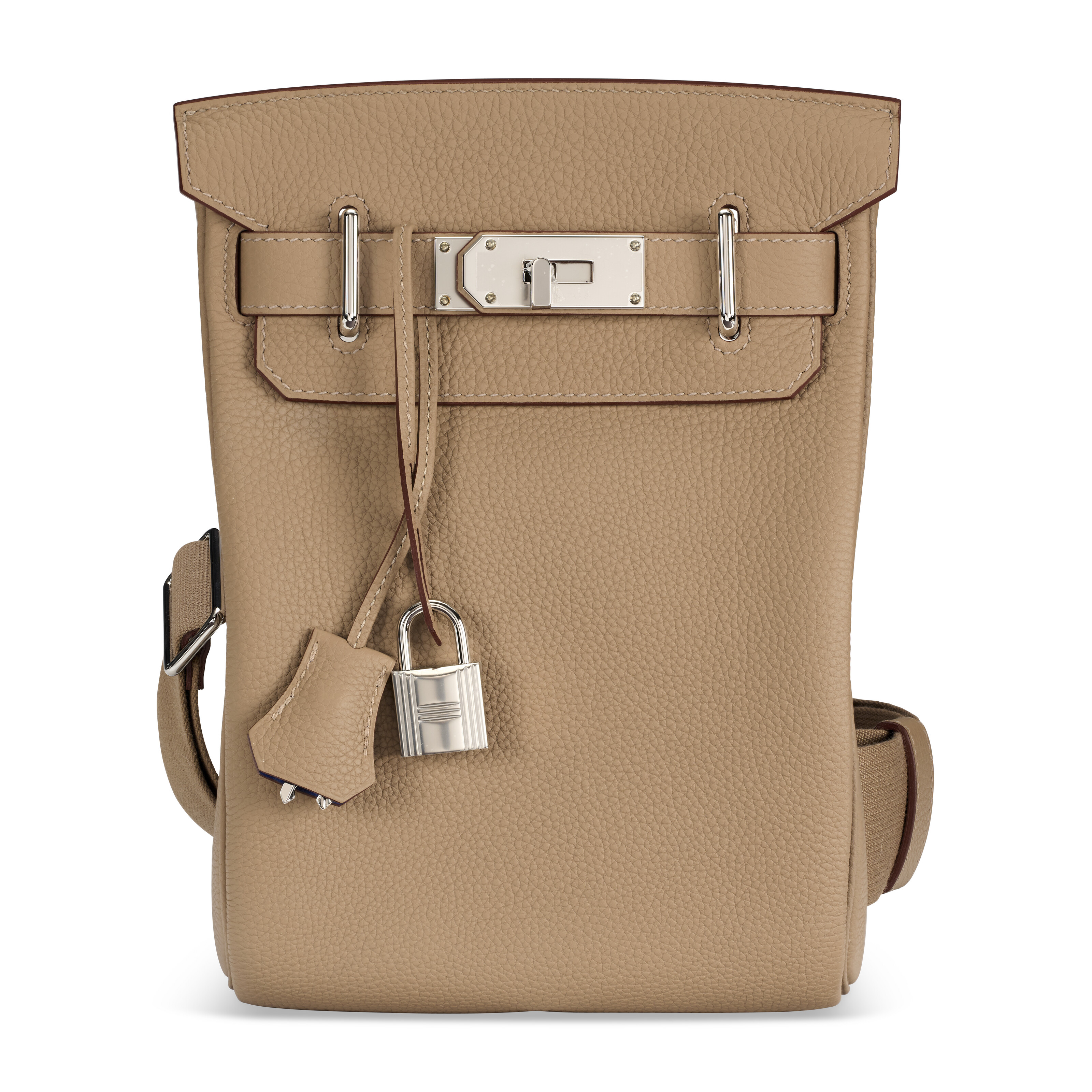 A CUSTOM ETOUPE & BLEU SAPHIR TOGO LEATHER HAC A DOS PM WITH