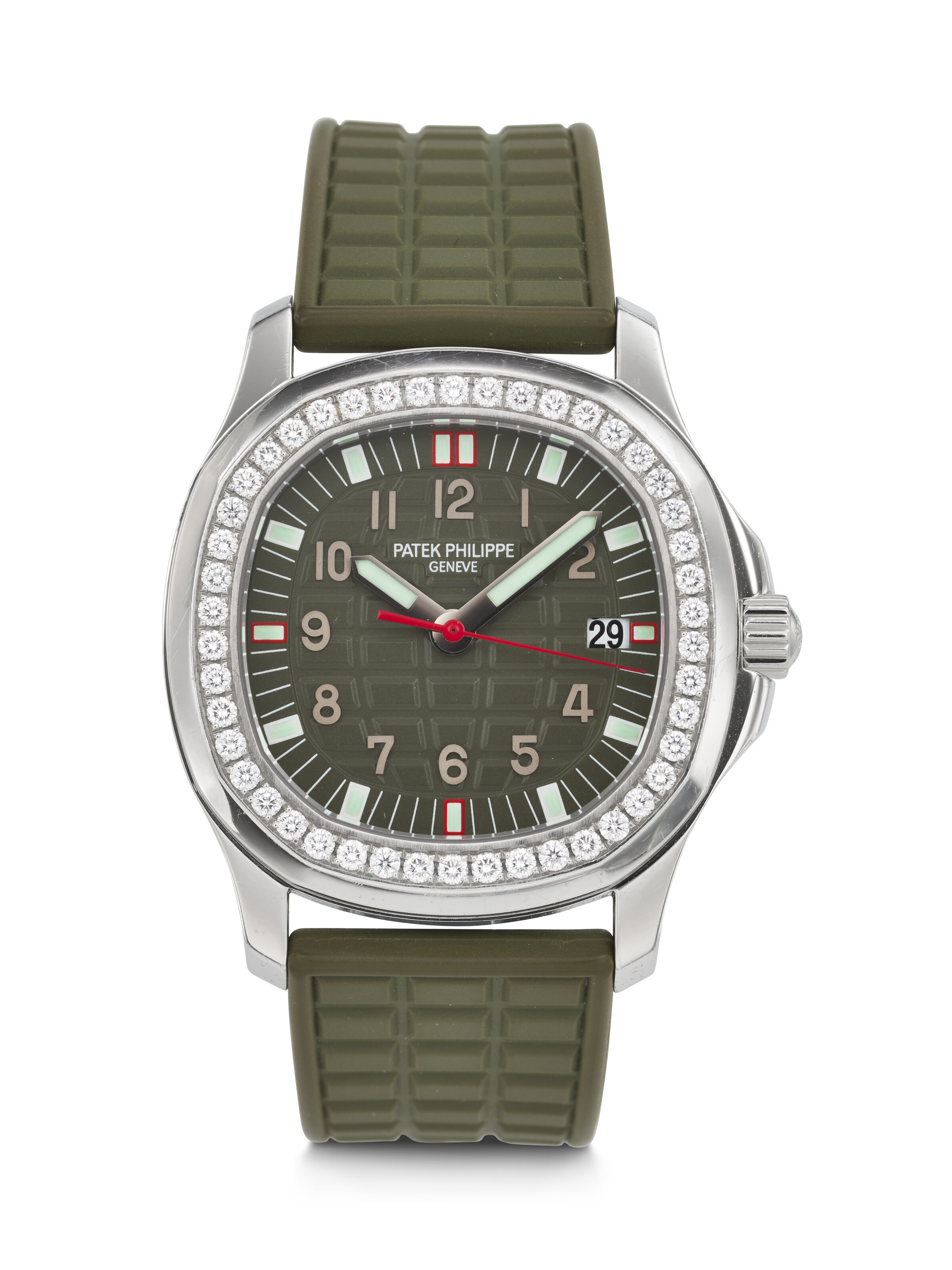 Patek Philippe, a very rare stainless-steel and diamond-set quartz Aquanaut Luce, ref. 5067A-013, 2005, sold for $50,400 on 13 December 2024 at Christie's Online
