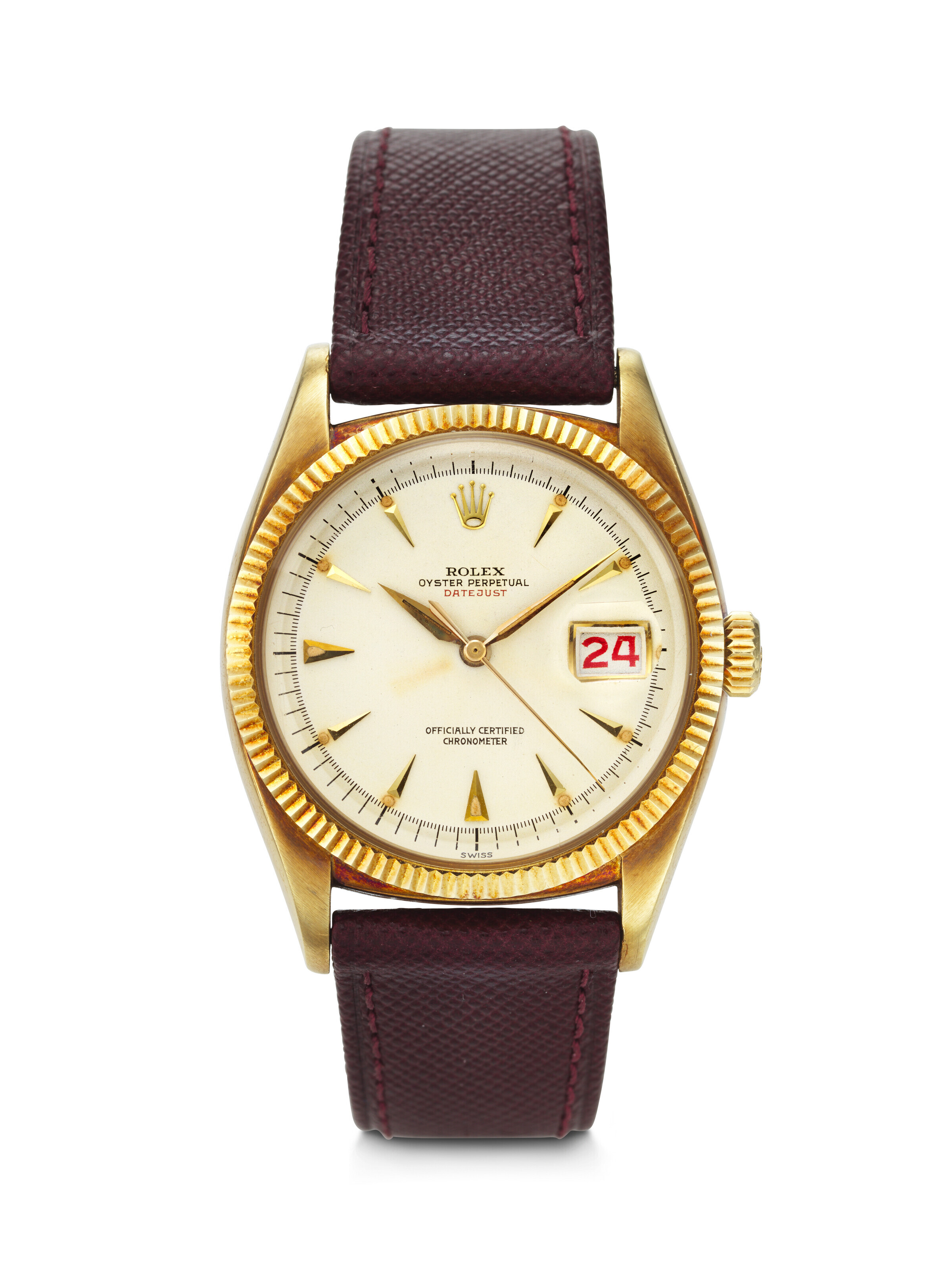 ROLEX, EXTREMELY RARE AND WELL-PRESERVED 14K YELLOW GOLD 'RED