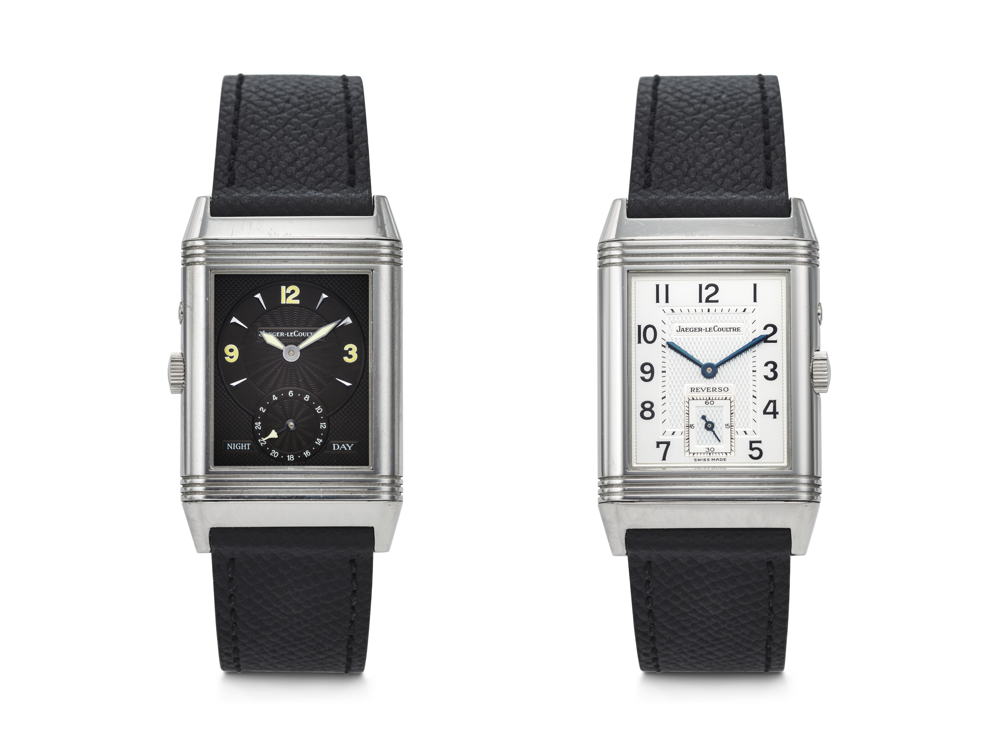 JAEGER-LECOULTRE, STAINLESS STEEL DUAL TIME 'REVERSO DUO FACE