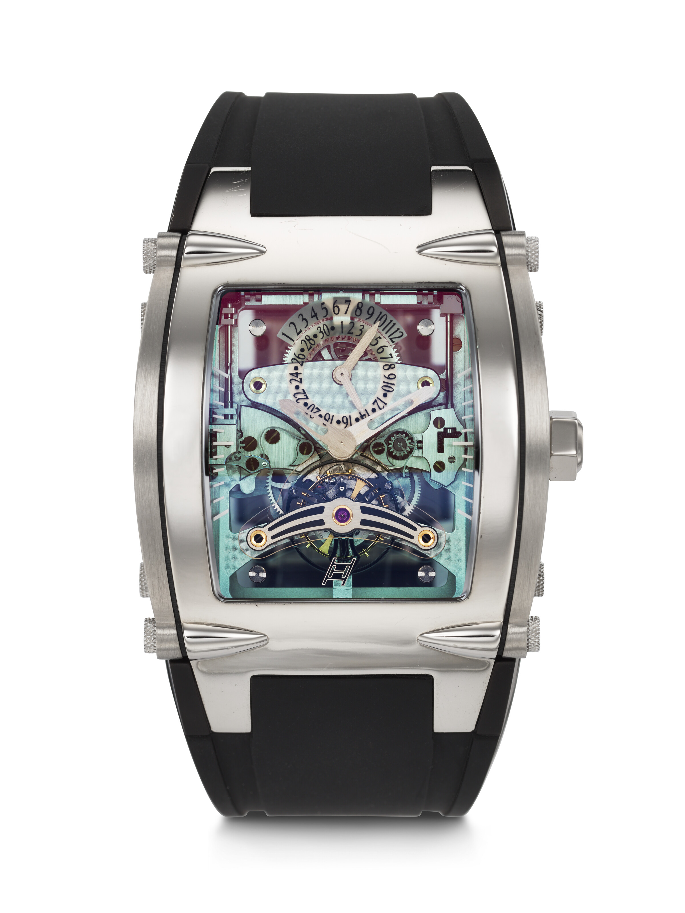 JORG HYSEK, LIMITED EDITION WHITE GOLD RETROGRADE DUAL TIME